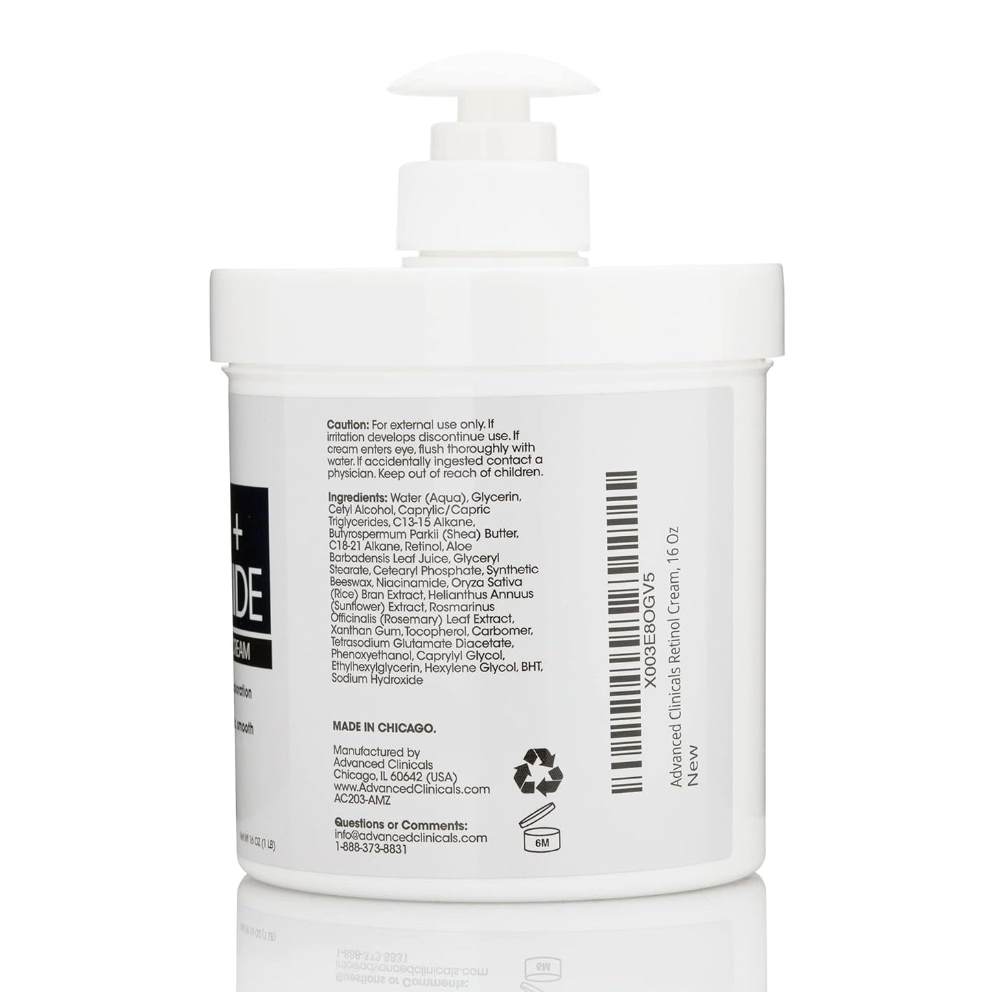 Advanced Clinicals Retinol Body & Face Lotion W/Niacinamide, Dry Skin Face Moisturizer & Crepey Skin Care Treatment, Anti Aging Retinol Cream Reduces Look Of Wrinkles, Sagging Skin, & Age Spots, 2PC