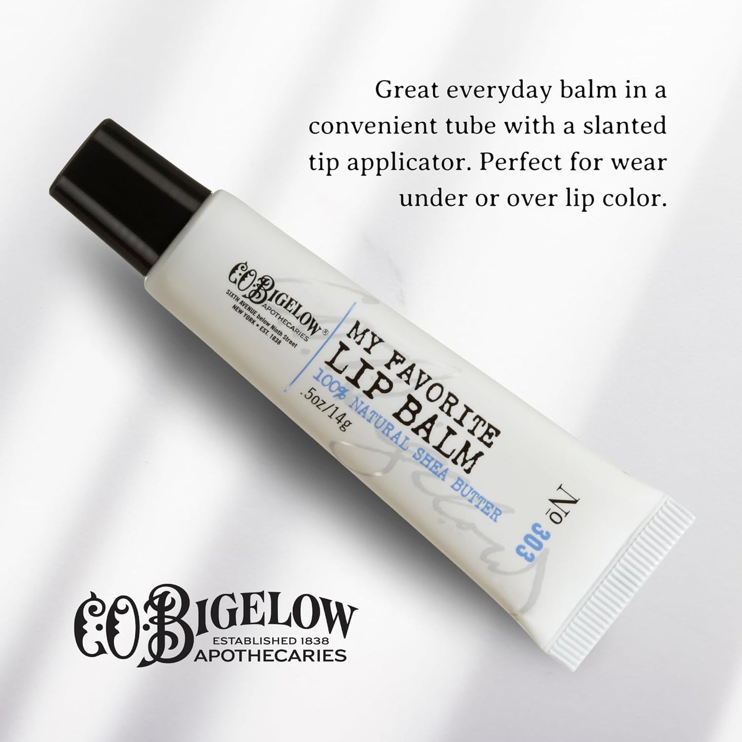 C.O. Bigelow My Favorite Lip Balm Tubes, Pack of 3 Bulk Lip Balm Tubes with Shea Butter & Jojoba Oil, 0.5 oz