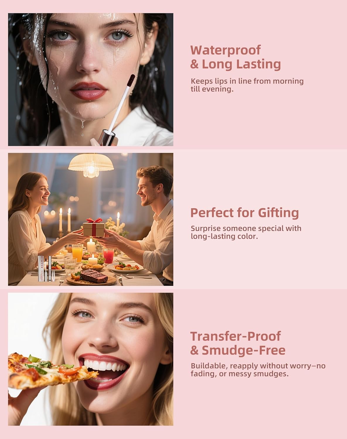 KIMUSE Peel Off Lip Stain, Long Lasting Lip Stain Peel Off with Tweezer, Waterproof Lip Liner Stain, Transfer-Proof, Highly Pigmented Color, Matte Finish