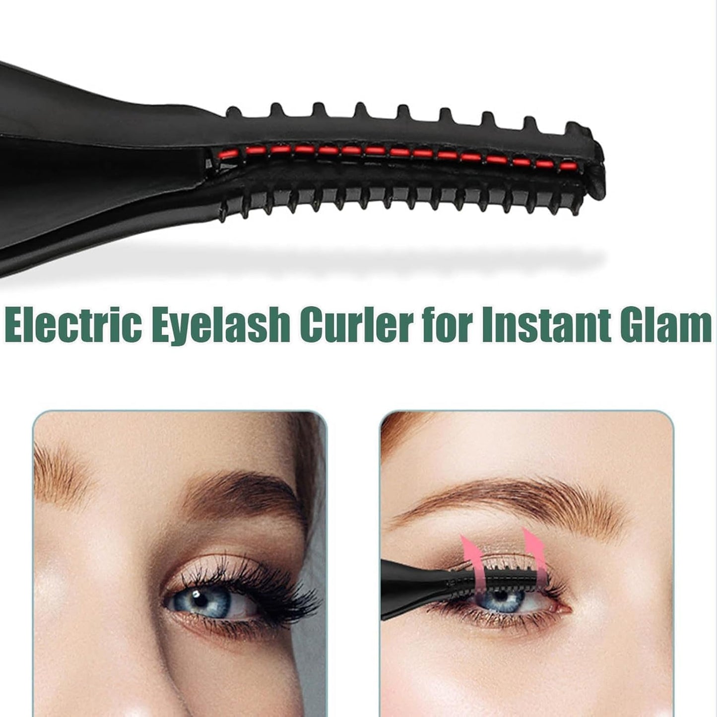 Electric Eyelash Curlers, 2025 New Heated Eyelash Curler, Eyelash Curler for Women, with 8s Fast Heating, 3 Adjustable Temperatures, USB Rechargeable for Long-Lasting Curls (Black)