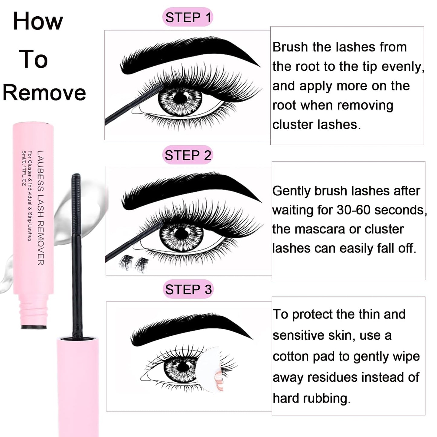 Lash Clusters Kit LAUBESS DIY Lash Extension Kit Lash Bond and Seal Waterproof Lash Glue Remover Tweezers Brush Cluster Eyelash Extensions Kit Eyelash Clusters (Kit 50D-C-Mix14-18)