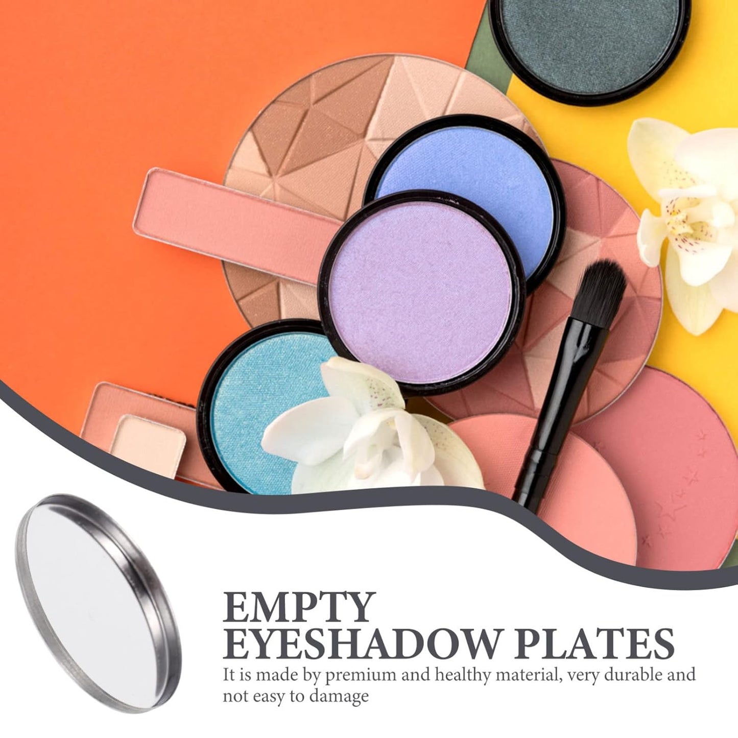 20pcs Metal Makeup Eyeshadow Jars Pan Palettes Tin Lipstick Foundation Single Holder Watercolor Eye Tray Steel Round Blush Pans Magnetic Cosmetic Plate Empty Pigment for