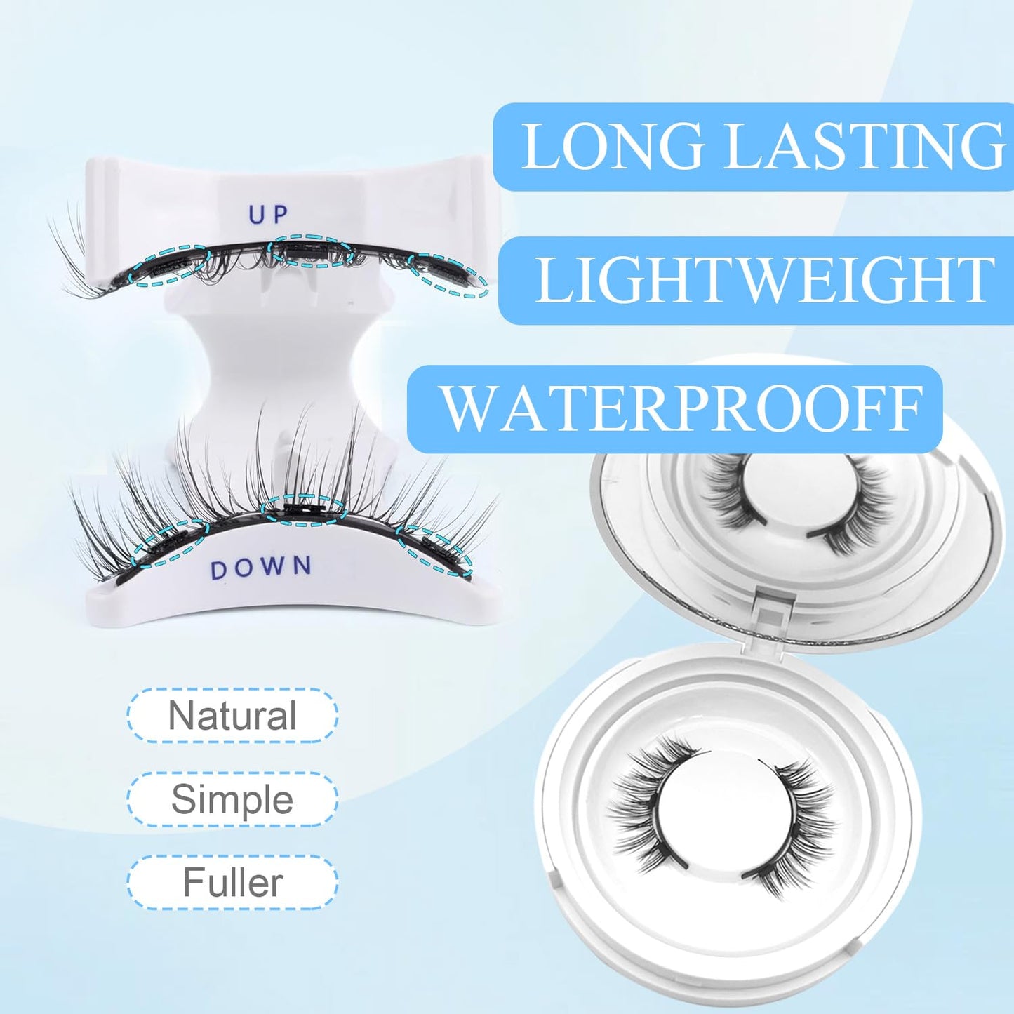 Ealra Craft Magnetic Eyelashes with Applicator,Reusable Magnetic Eyelashes Natural Look,Easy to Wear and Remove Soft Lashes kit No Liner Needed(Natural+Fuller+Simple)