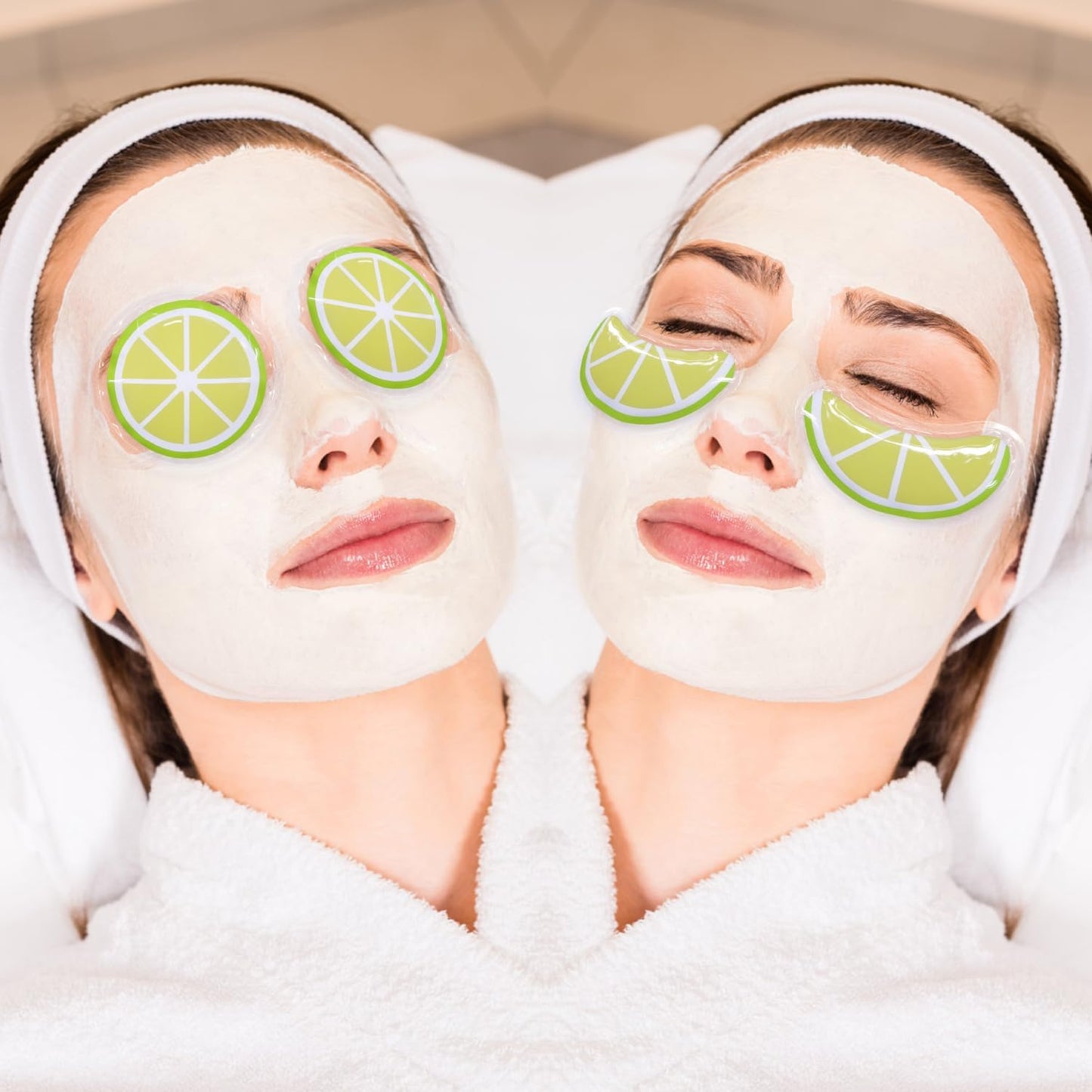 Gel Eye Ice Pack Reusable Cooling Ice Eye Pads and Under Eye Patches, Eye Hot Cold Pack for Eye Relax,Swelling, Eye Redness, Puffy Eyes (Lemon)