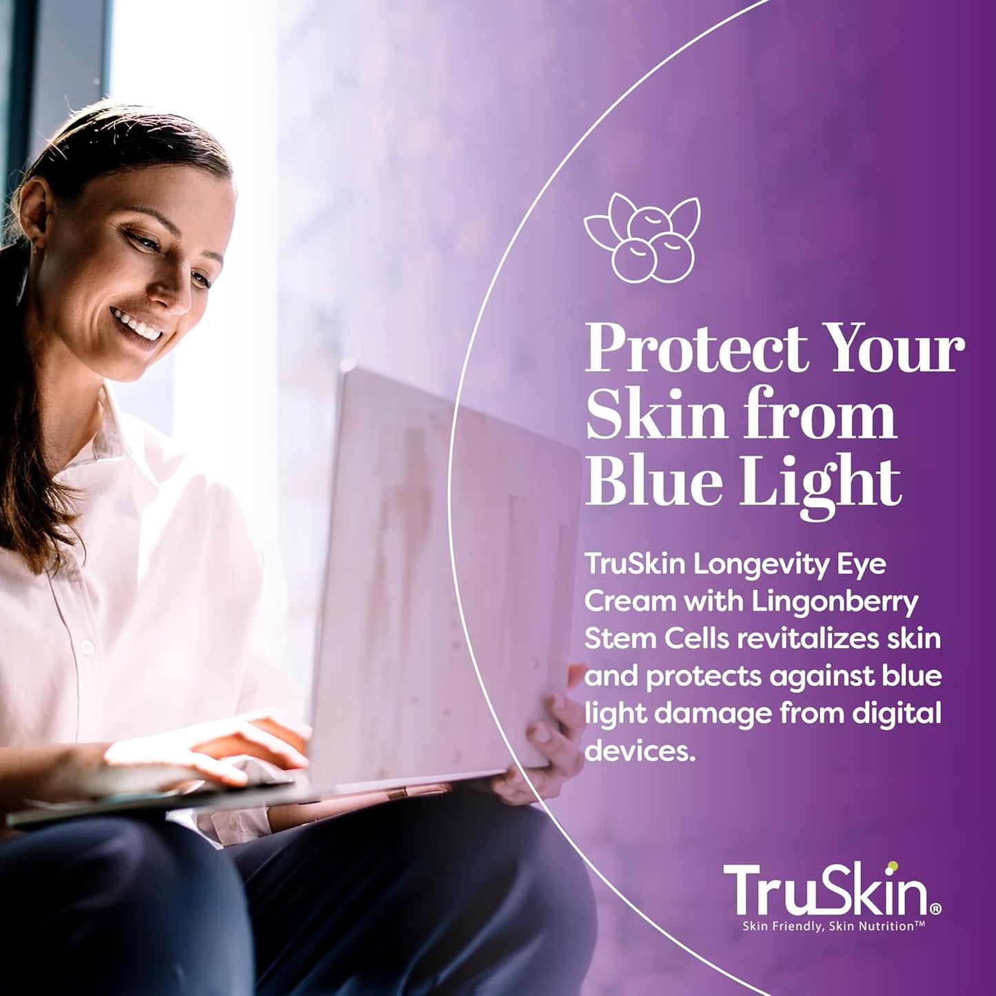 TruSkin Longevity Eye Cream – Caffeine Eye Cream with Bakuchiol, Lingonberry Stem Cells & Coffeeberry Extract – Skin Care Made to Help Transition from Anti Aging to Healthy Aging, 0.5 fl oz