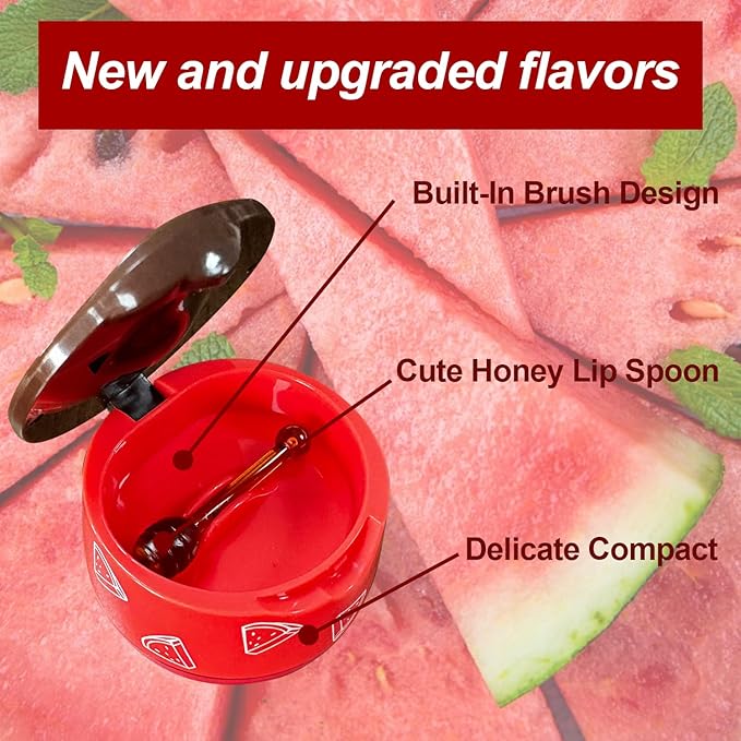 1 PCS Bee Lip Balm Honey Pot, Moisturizing Watermelon Sleeping Lip Balm Lip Mask Overnight, Hydrate Lip Repair Prevent Dry and Cracked Lip Care, Nourishes the Lip Skin, Reduces Lip Lines