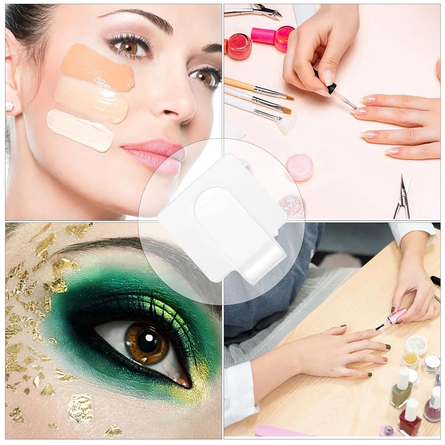 yueton 2SET Handheld Square Color Palette Acrylic Color Palette Beauty Color Palette Beauty Concealer Plate Liquid Foundation Color Palette Nail Art Transparent Palette for Makeup Foundation