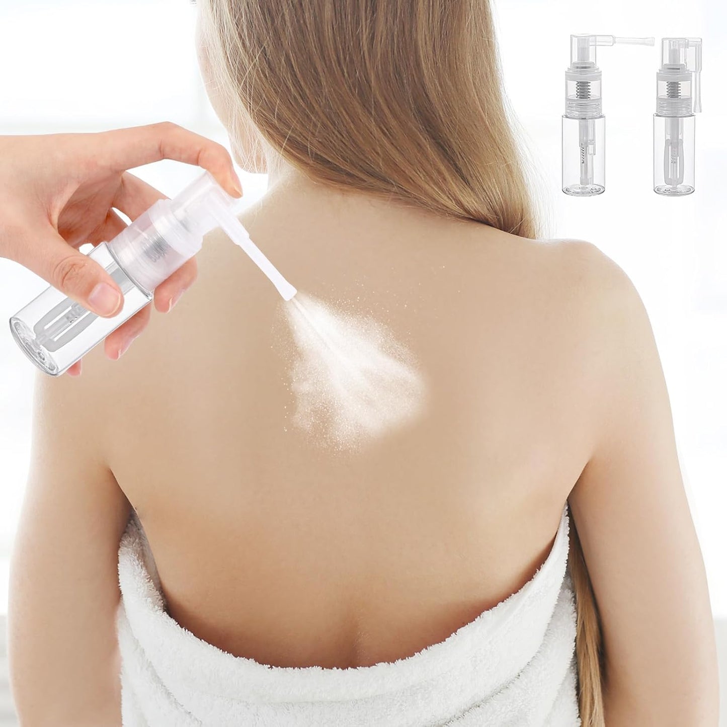 2 Pcs Empty Powder Spray Bottle, Cake Glitter Spray Bottle, Makeup Powder Spray Bottle, Barber Spray Bottle, Dry Powder Spray Bottle for Makeup Powder, Dusting, Glitter, Dry Cleaning Powder, Crafts