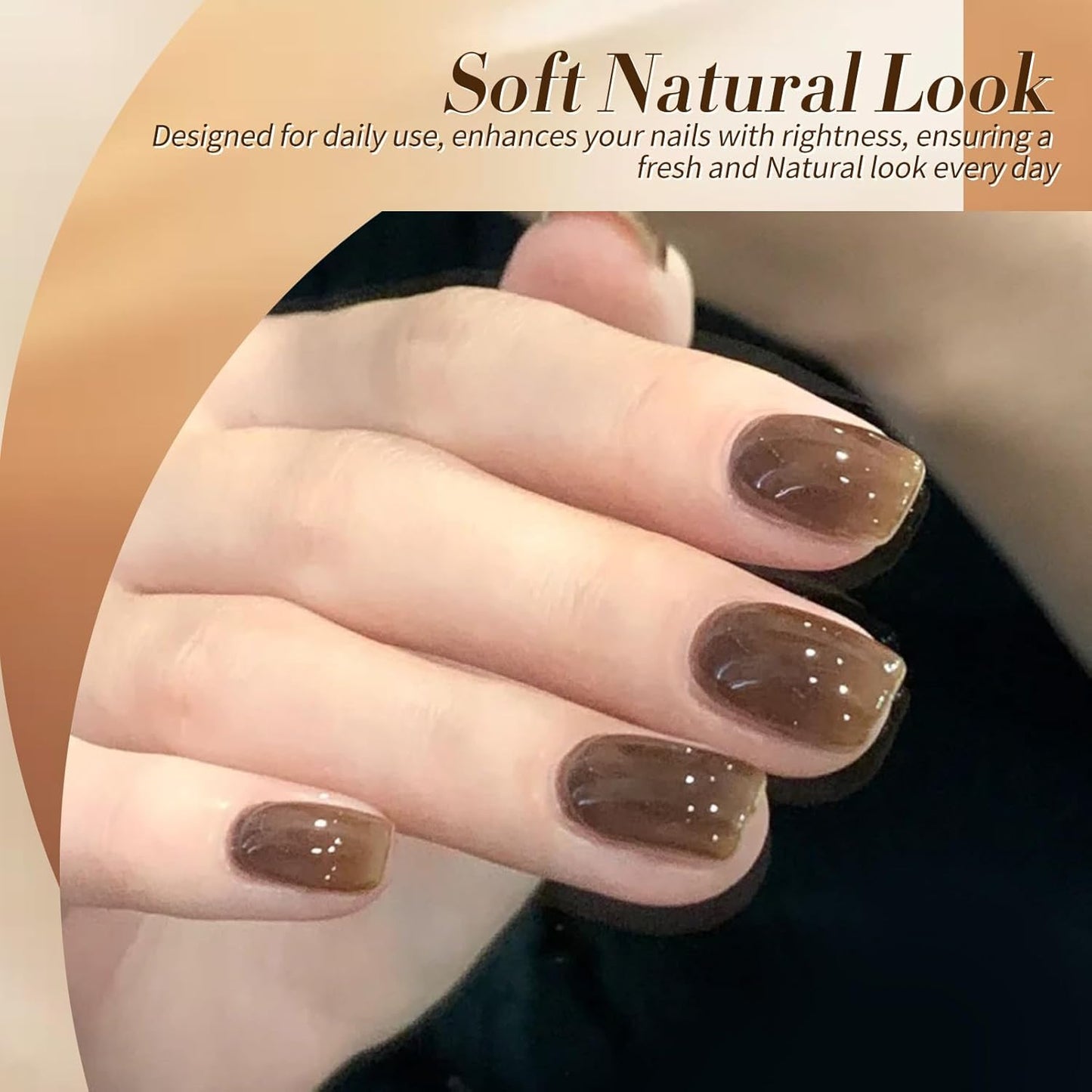 Born Pretty Jelly Gel Nail Polish Fall Winter Brown Chocolate Nude Skin Tone Milky White Gel Polish Neutral Beige Khaki Gel Polish Kit Nail Art Kit for Salon Manicure and DIY at Home 6PCS 7ML