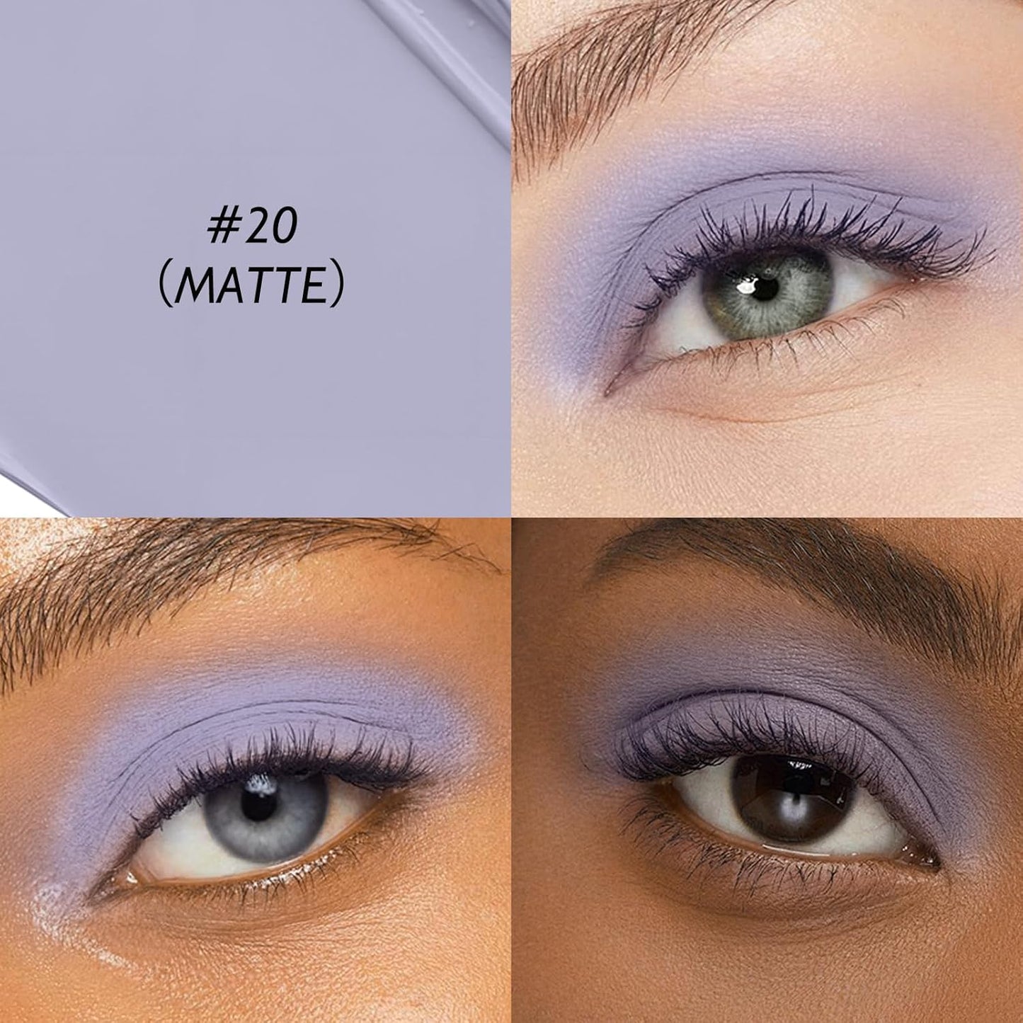 Cream Eyeshadow Stick, Matte Eye Shadow Stick Waterproof Neutral Nude Eyeliner Pencil Crayon Long-Lasting Eye Highlighter Makeup for Older Women Easy to Use High Pigmented, 20 Periwinkle