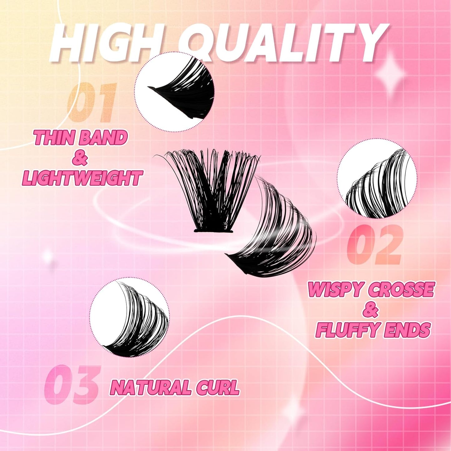 FADLASH Cluster Lashes D Curl Wispy Individual Lashes DIY Eyelash Extension Natural Look Reusable Fluffy Cluster Eyelash Extensions Self Application At Home (80D+100D-0.07D-12-18MIX)
