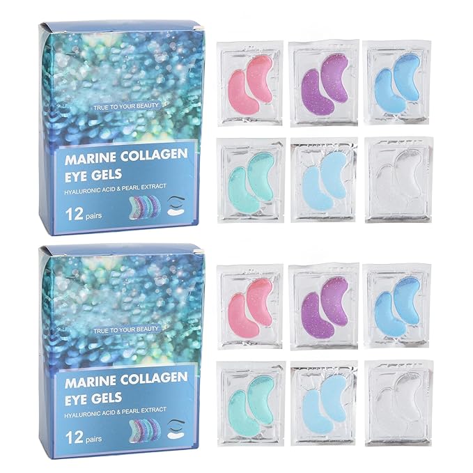 8 Pack Reusable Ice Gel Eye Pad for Puffy Eyes, Hot Cold Eye Mask, Deep Hydration and Anti Aging Effects