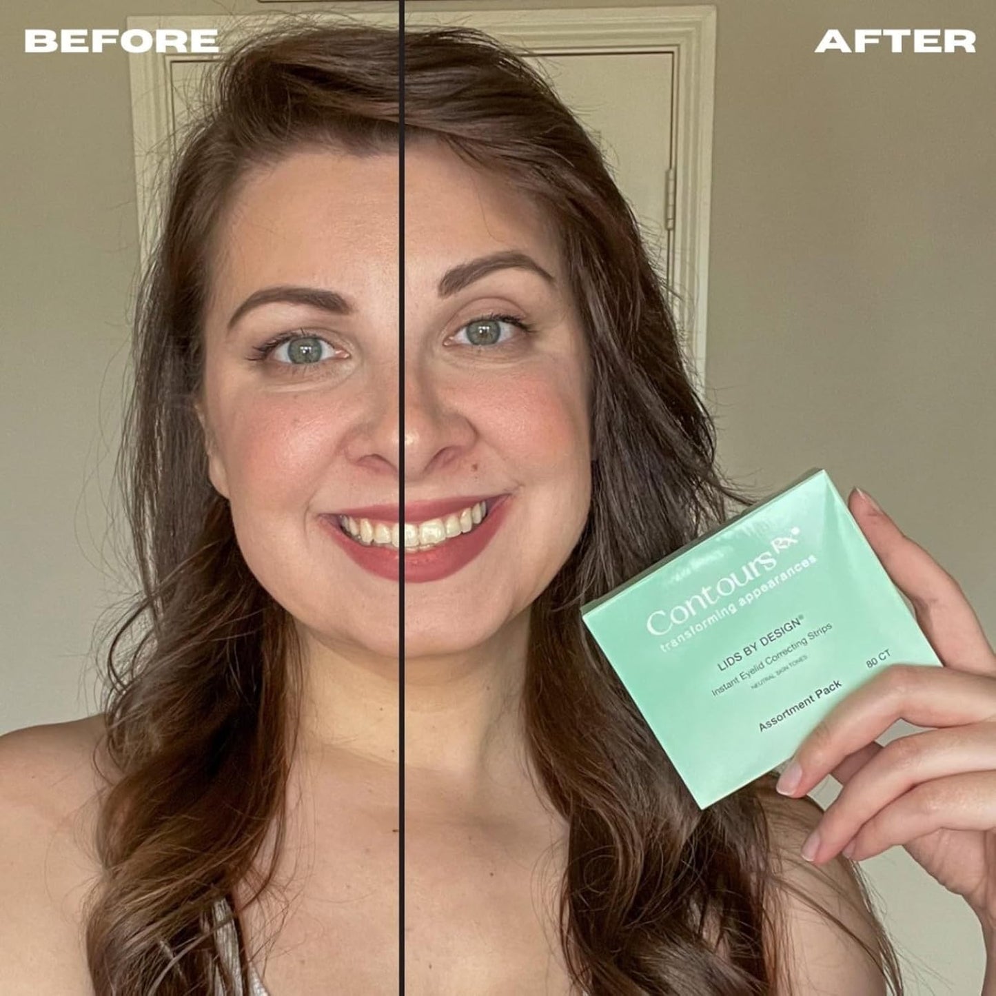 Contours Rx Lids By Design - Non-Surgical & Transparent Eyelid Lift Strips - For a More Youthful-Looking Appearance, Reshape and Define with Eyelid Tape for Hooded Eyes (7mm) 80ct