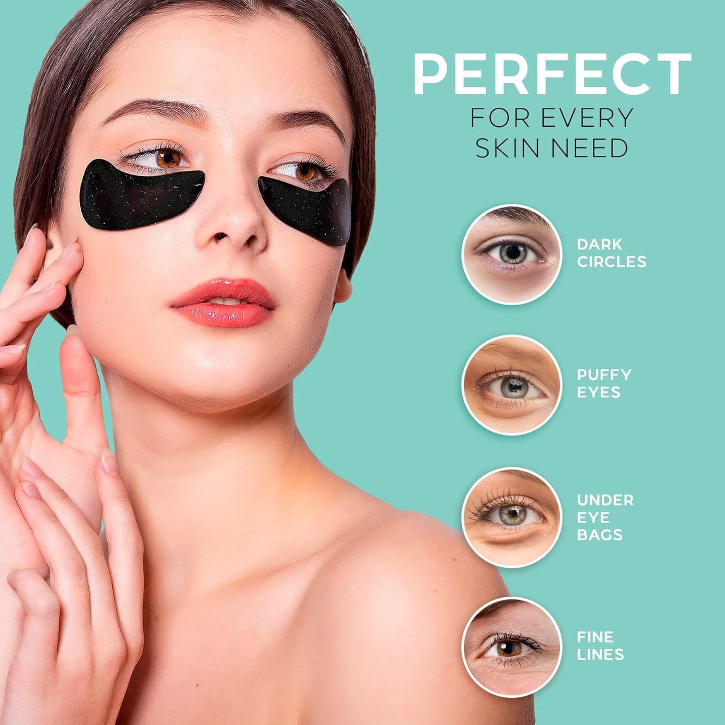 Korean Skin Care Depuffing Eye Patches: 60-Pack of Hydrating Under Eye Masks with Collagen & Snail Secretion for Dark Circles & Under Eye Puffiness