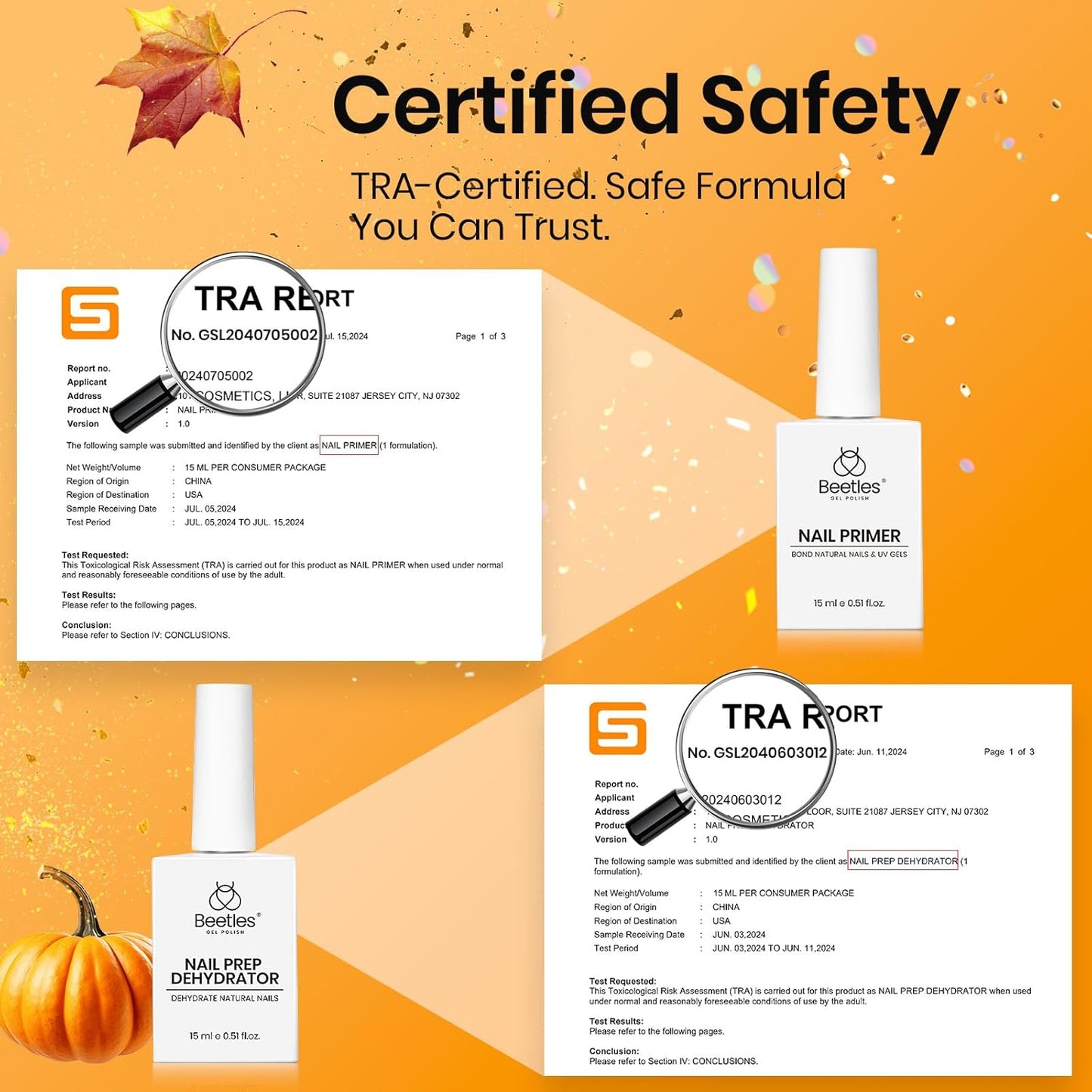 Beetles 4 Pcs 15ml Gel Top Coat and Base Coat Set with Nail Dehydrator and Primer,Professional Nail Prep Acid-Free & Hema-Free Dehydrate Bond Primer Set for Acrylic and Gel Nail Polish