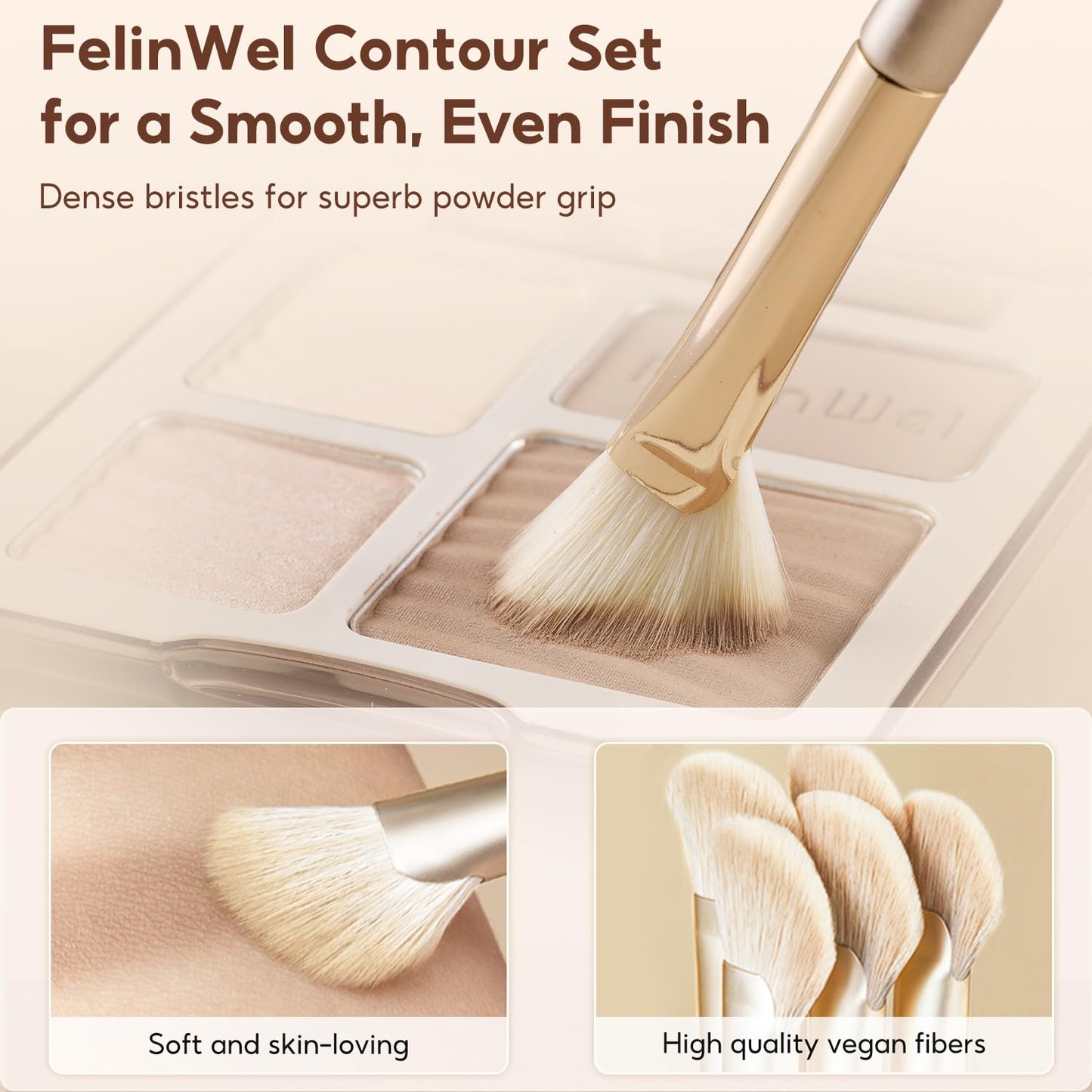 Highlight Contour Makeup Palette Effortless Blending Matte Shimmer Highlighter Palette and Bronzer Powder for Warm Toned Skin with Brush