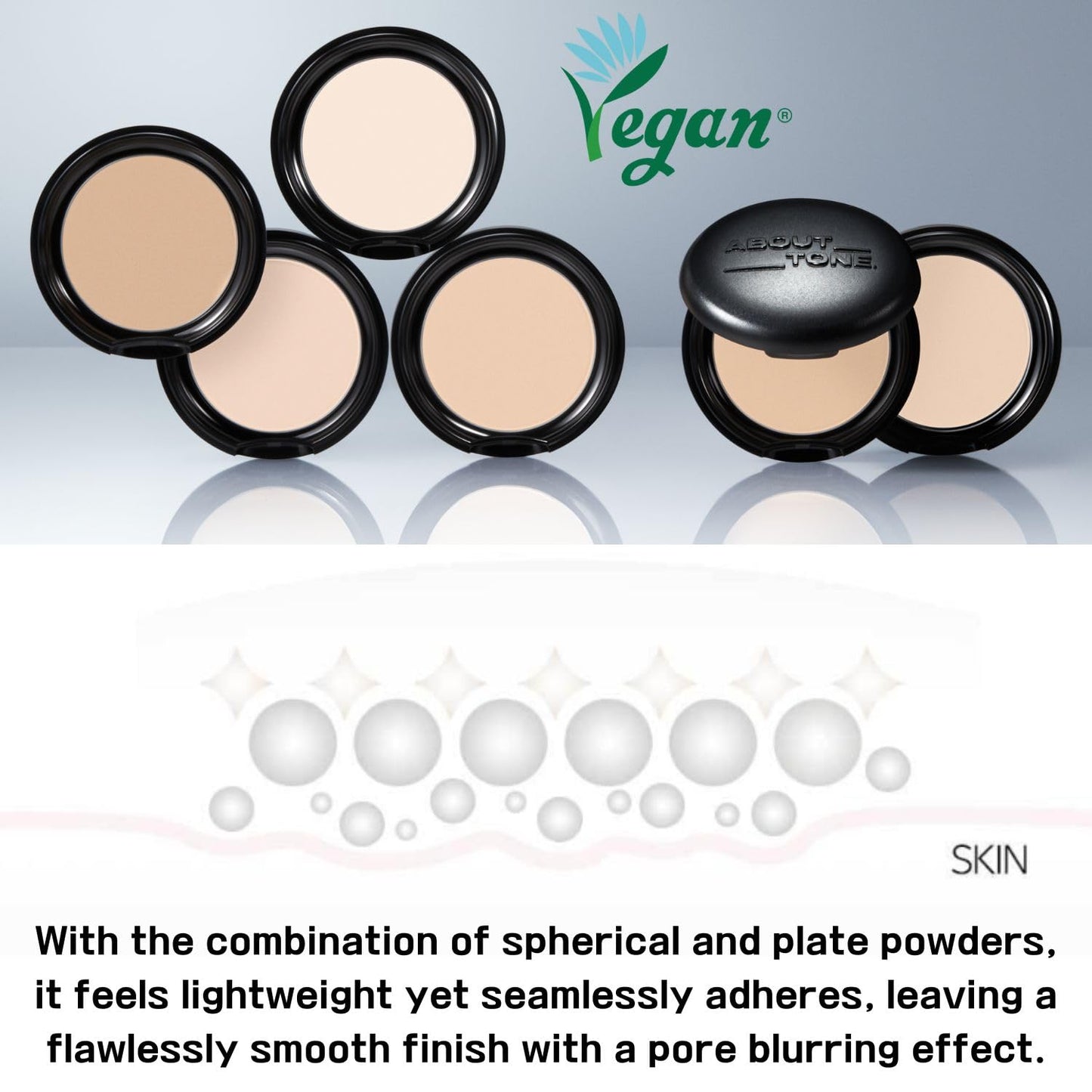 Blur Powder Pact 0.32oz - Pressed Powder Compact with Mirror and Puff Makeup Setting Finishing Blurring Natural Translucent Lightweight Face Sebum Oil Control Vegan Formula (04 TAN)