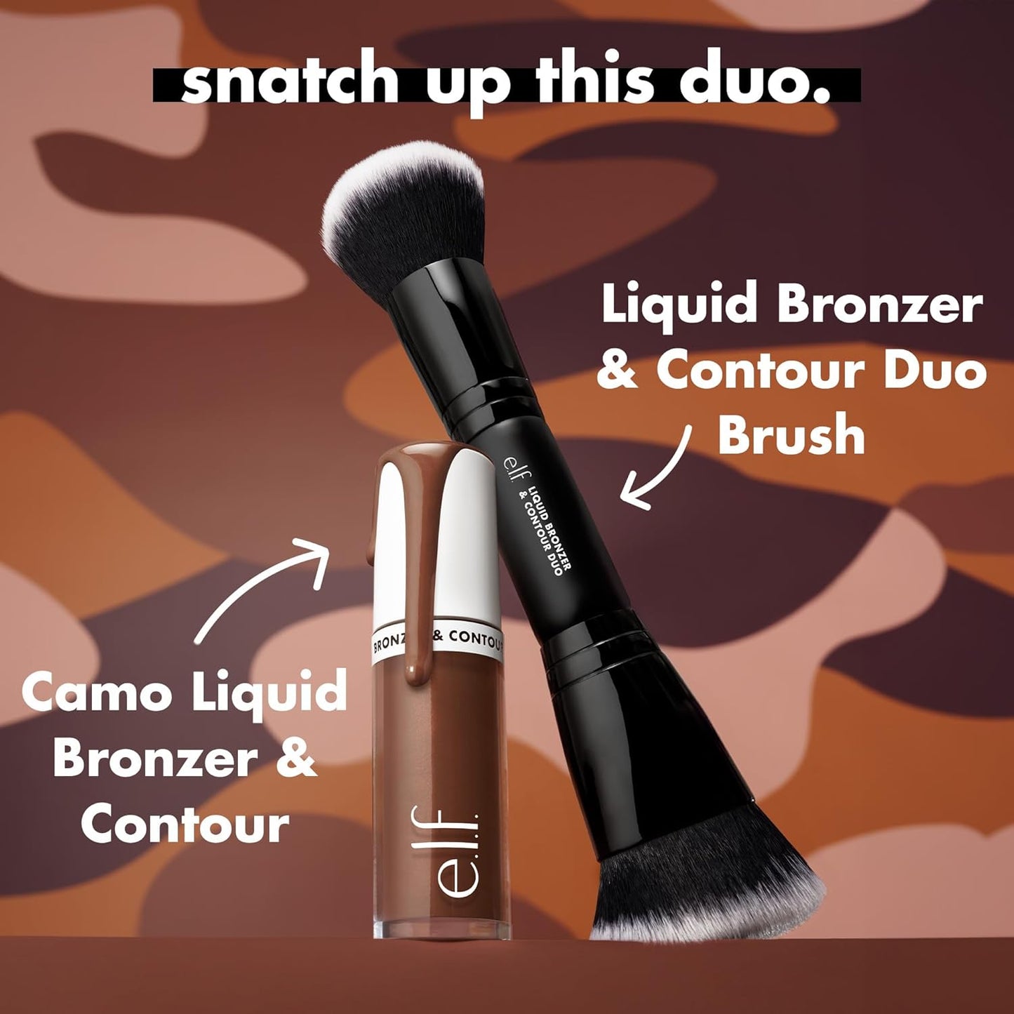 e.l.f. Camo Liquid Bronzer & Contour, Silky Highly Pigmented Formula, Creates a Long-Lasting Bronzed Glow & Natural Look, Vegan & Cruelty-Free, 1 Fair