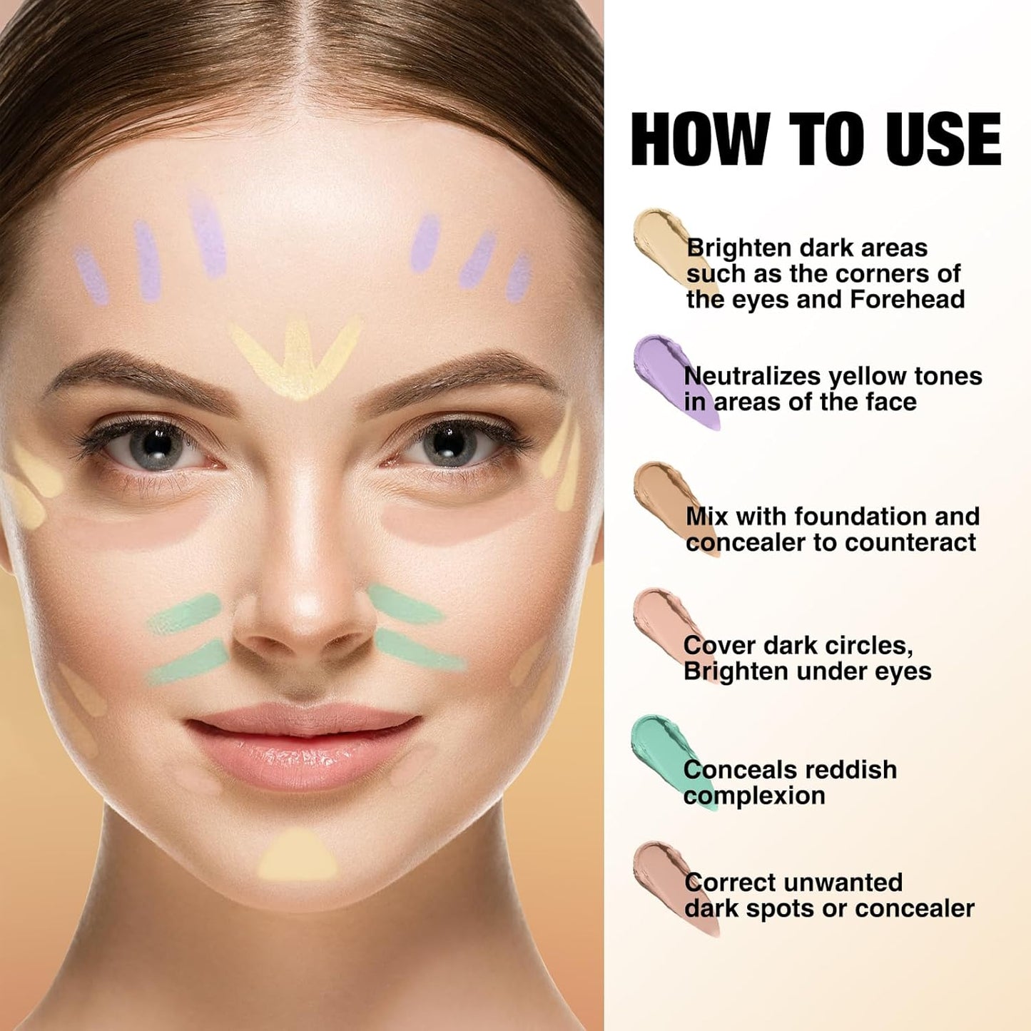 Contour Stick Corrects Skin Tone Bronzer Waterproof Sweat Resistant Concealer Creamy Concealer Yellow