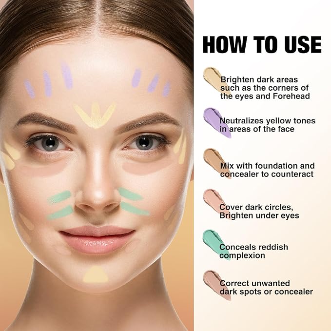 Jolilab 4 Color Contour Stick Concealer Stick Cream Palette Contour Multifunctional Contouring Makeup Kit for Face Highlighter Makeup Stick Set Long Lasting & Waterproof(01+02+03+04, 1)