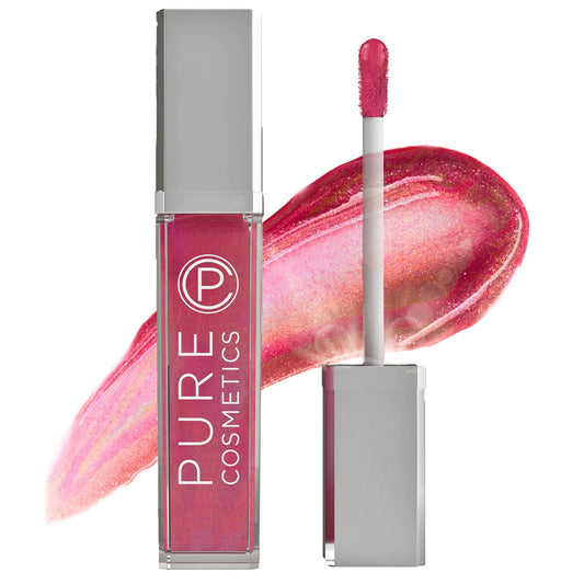 Pure Cosmetics Pure Illumination Lip Gloss - LED-lit Applicator w/Side Mirror - Non-Sticky, Moisturizing & Hydrating Lip Glosses - Soothes & Protects Dry Chapped Lips (Razzmatazz)