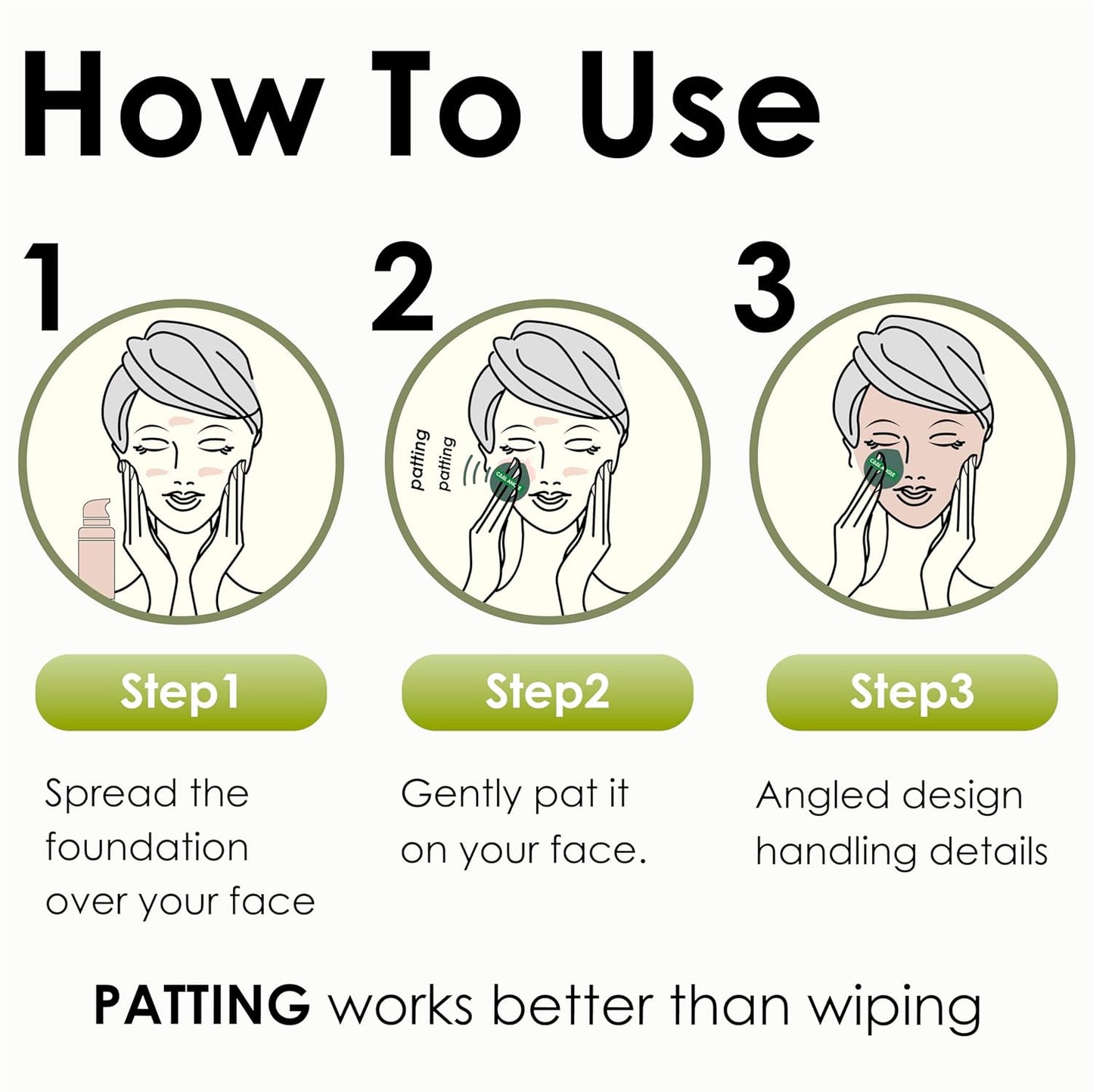 5Pcs Makeup Sponge For Foundation Concealer And Powder, Latex Free Blender Sponge For Natural And Easy Makeup Soft Long-lasting And Beginner-friendly, Green, Medium