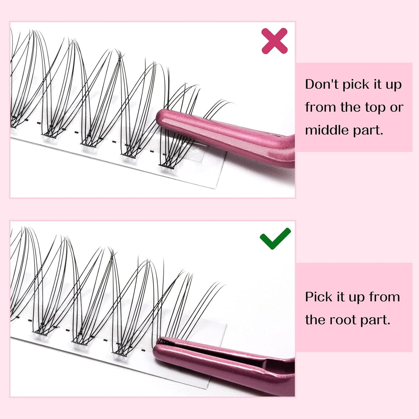 280 Individual Lashes - 10D, 20D, C, D Curl Mix - Wispy Bottom Lashes - DIY At Home