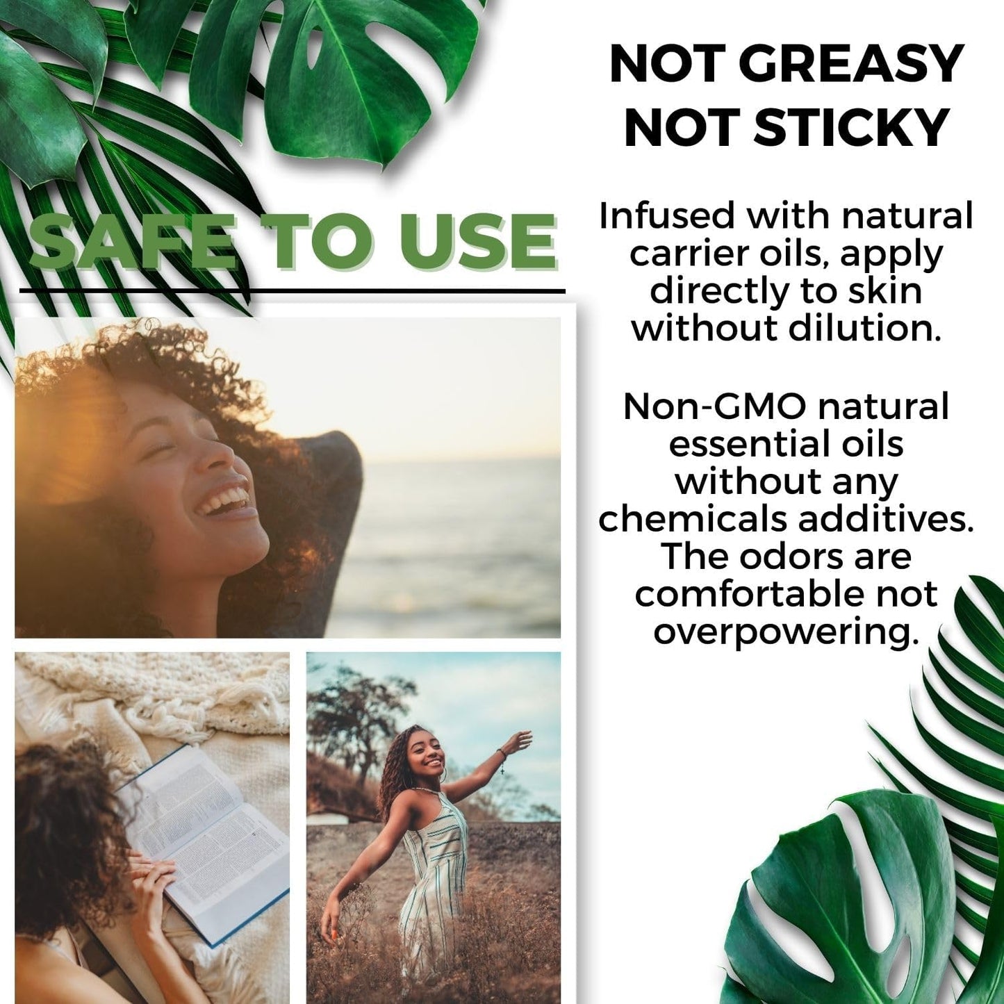 Benatu Essential Oil Blends Set (Breathe, Focus on, Happiness), Natural Aromatherapy Roll On for Massage, Body Skin Care, Home - Natural Fragrance Gift Roller for Women and Men