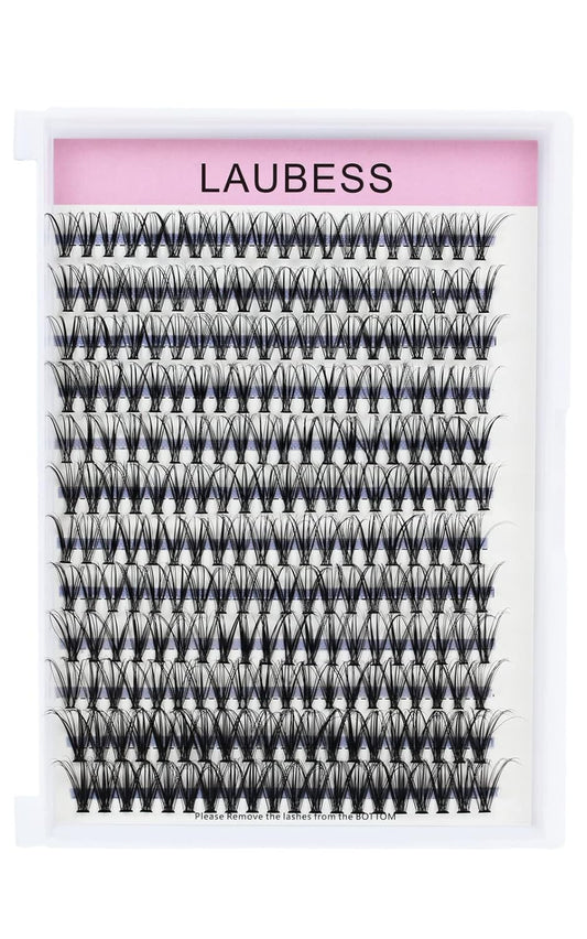 Lash Clusters LAUBESS Individual Lashes Waterproof Eyelash Clusters Mixed Tray Cluster Eyelash Extensions Soft Cluster Lashes for Beginners(20D-0.07D-18)