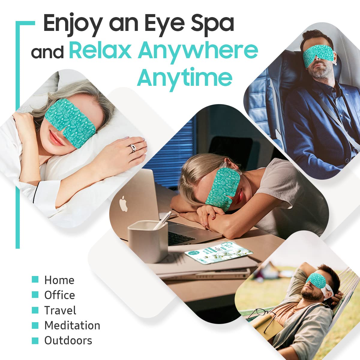 Steam Eye Mask, 10 Packs Heated Eye Mask, Self Heating Disposable SPA Warm Compress for Eyes Sleep Mask, Soothing Moist Heat Eye Masks, Travel Essentials & Relaxation Gifts (Unscented)