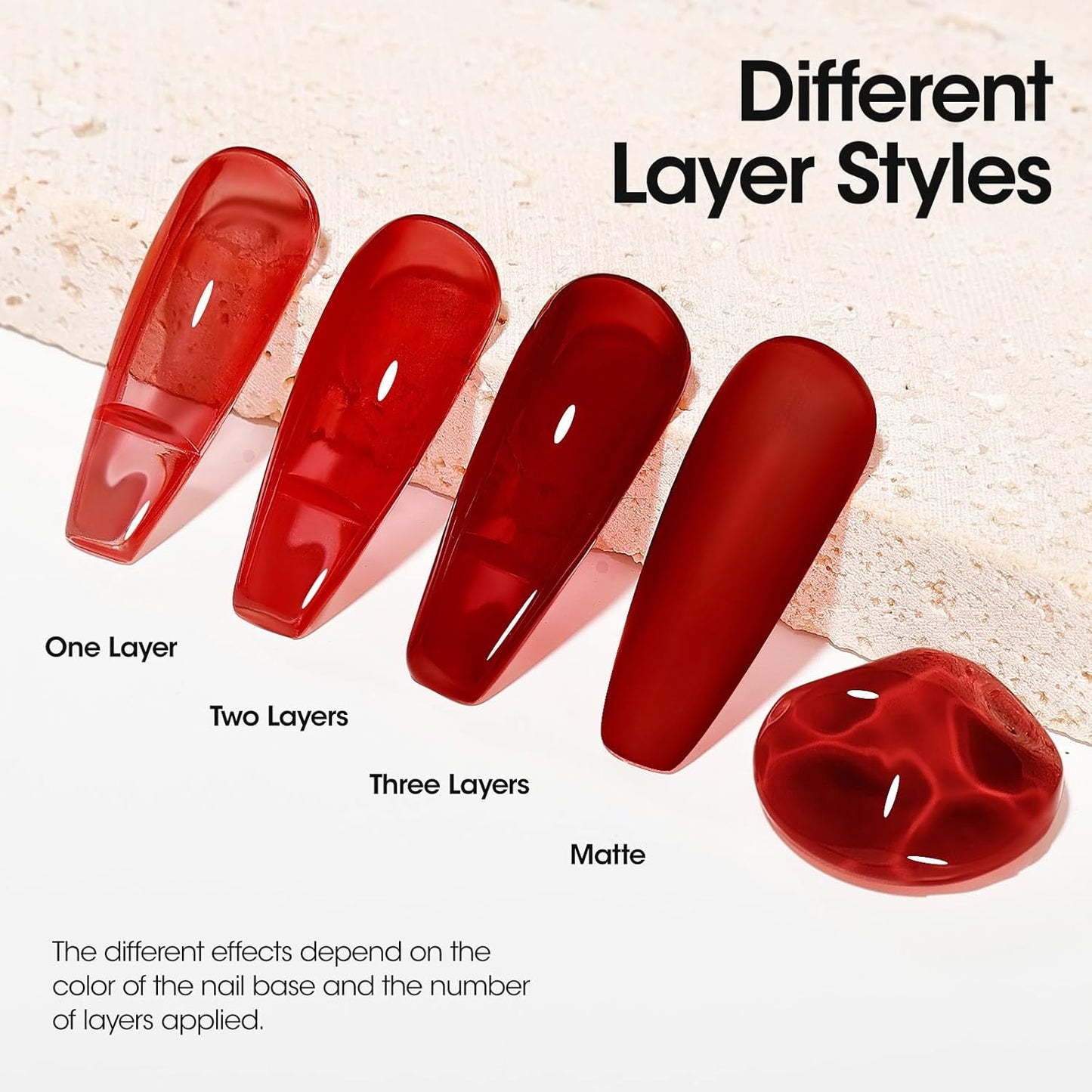 Gellen Red Gel Nail Polish Jelly Gel Polish 18ML 1Pc Sheer Red Nail Gel Polish Nail Lamp Soak off Classic Translucent Nail Polish Salon DIY Nail Art Manicure at Home Holiday Gift for Women, 0.61 Fl Oz