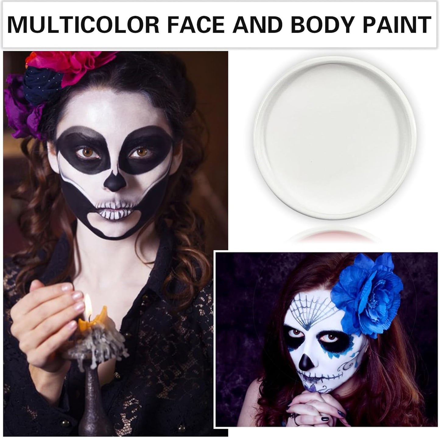 White Face Body Paint Halloween Cosplay Clown Zombie Costume Sfx Makeup Professional Oil Based Cream Face Paint Palette for Adults and Kids