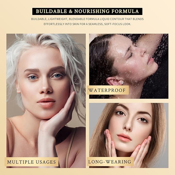 KIMUSE Soft Liquid Contour Stick, Glow Liquid Cream Bronzer, Weightless, Long-Wearing, Smudge Proof, Natural-Looking, Blendable, Bronzer Makeup