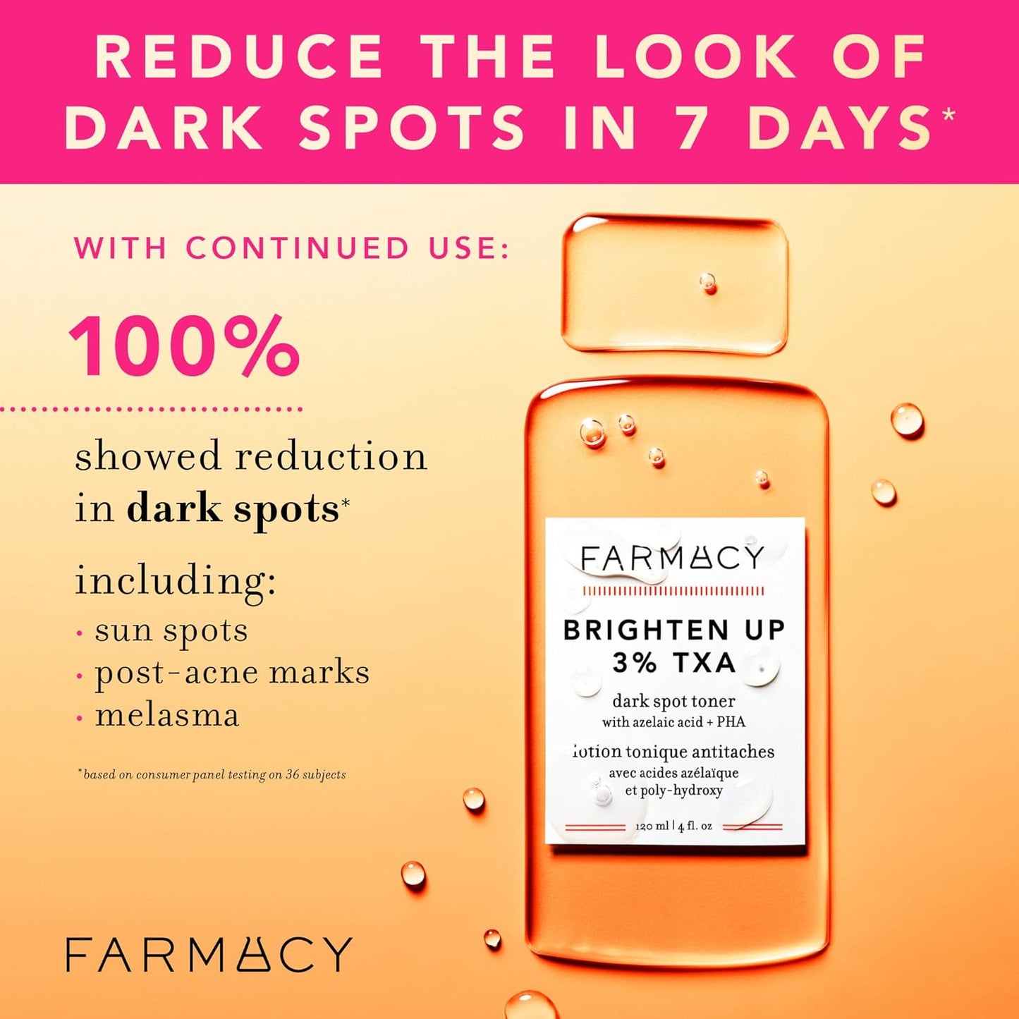Farmacy 3% TXA Toner for Face - Brightening Face Toner for Oily Skin - Liquid Exfoliant with Azelaic Acid + 5% PHA to Target Visible Dullness + Help Reduce Uneven Skin Tone (10ml)