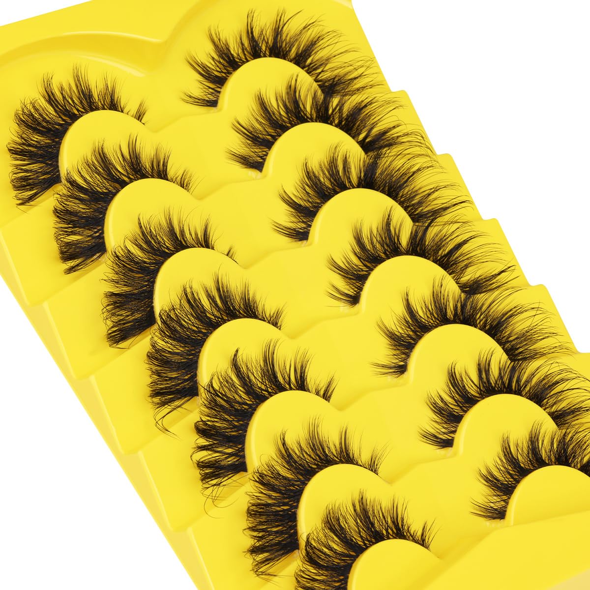 Fox Eye Lashes Wispy False Eyelashes Natural Look Clear Band Lashes 20mm 3D Mink Lash Cat Eye Spiky Strip Eyelashes Pack by Kiromiro