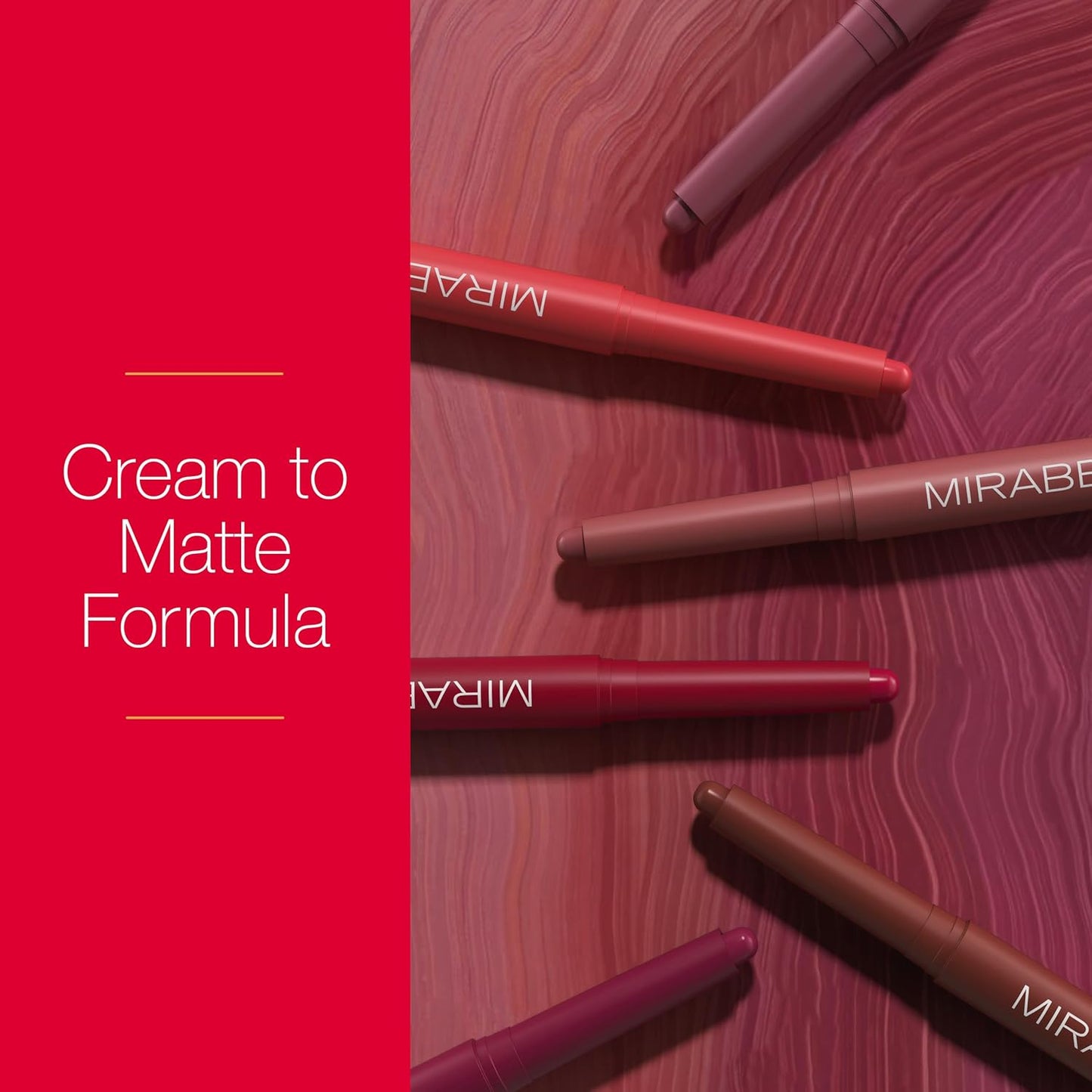 Mirabella - Velvet Matte Lip Crayon, Retractable Highly-Pigmented 2-in-1 Makeup, Long-Lasting Hydrating Lipstick Crayon + Lip Liner, Moisturizing Lipcare Formula, Raspberry Riot