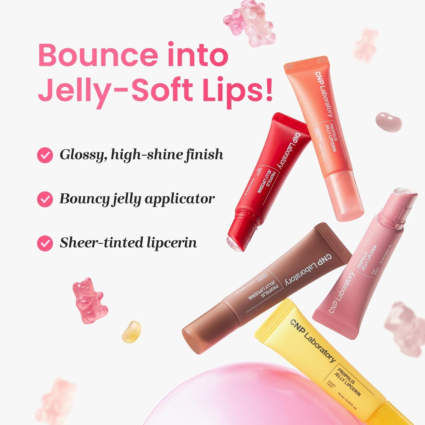 CNP Propolis Jelly Tinted Lipcerin™ - 03 Caramel Pudding, Hydrating Lip Balm & Gloss with Manuka Honey + Hyaluronic Acid, Korean Skincare, 0.3 fl.oz.