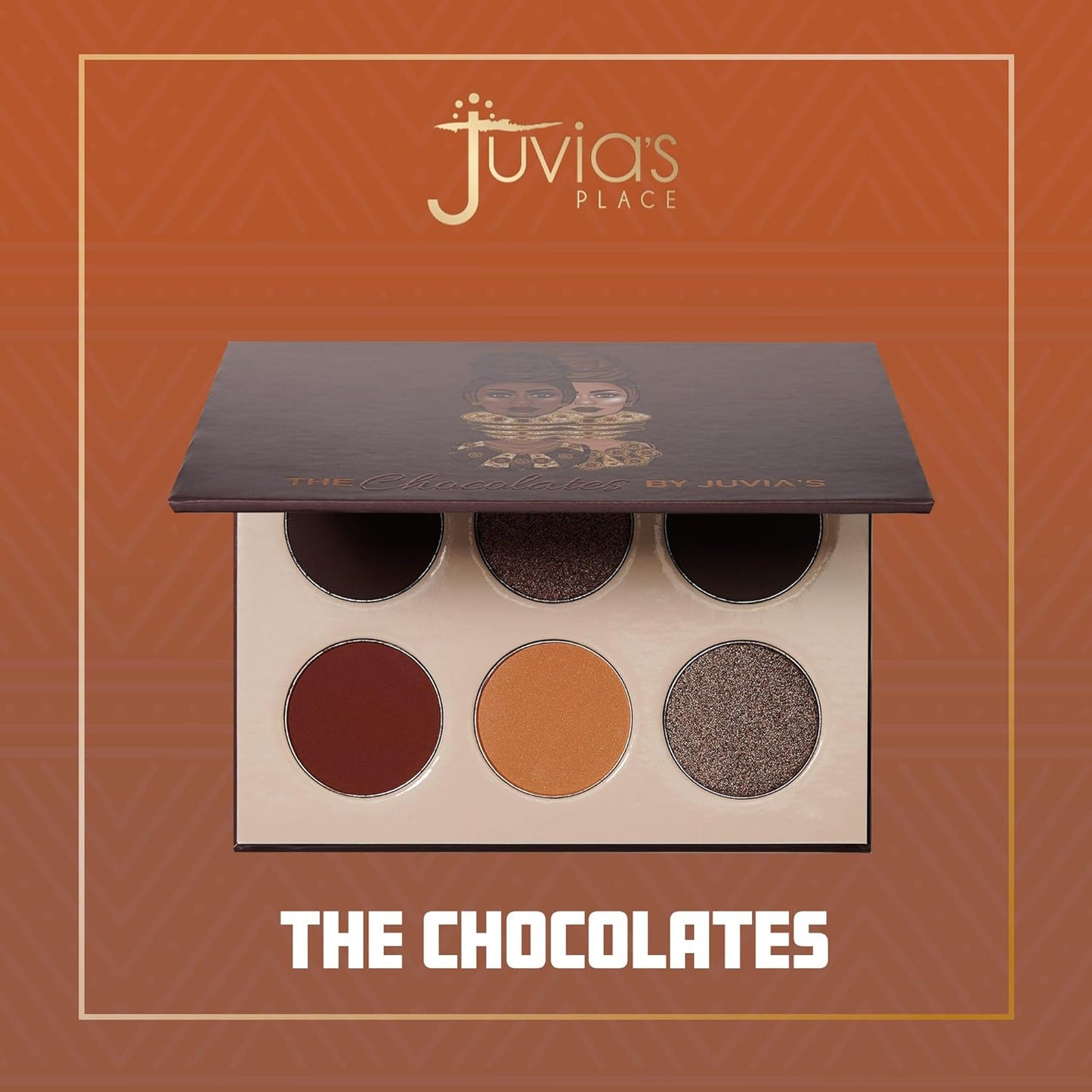 Juvia's Place Palette The Chocolates - Tan, Auburn, Shades of 6, Rich Dark Chocolate Palette, Professional Eye Makeup, Pigmented Palette, Makeup Palette for Eye Color & Shine