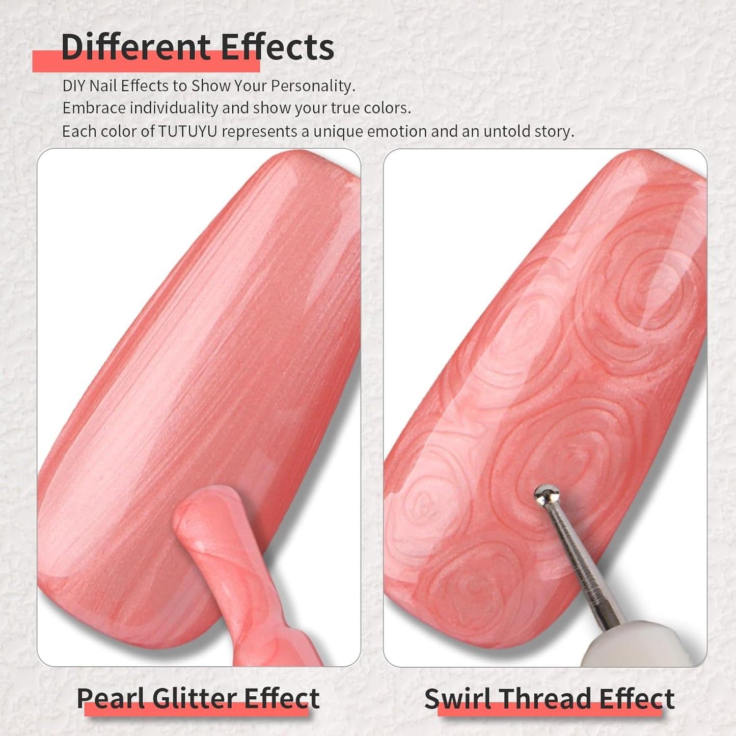 Coral Pearl Gel Nail Polish - 0.51 fl oz Pearl Coral Pink Shimmer Gel Polish for Manicure Salon or DIY Nail Art At Home - GP0025