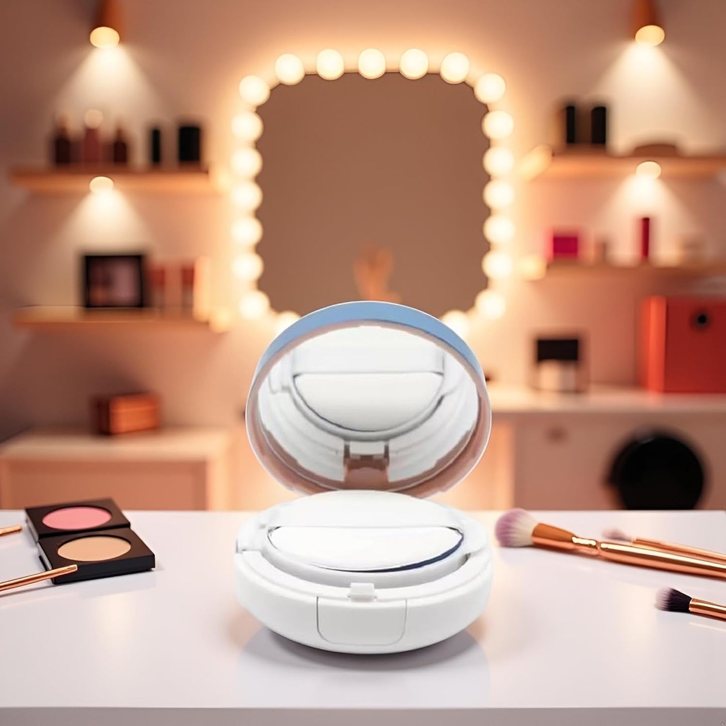 15g Gradient Color Empty Air Cushion Puff Case Container Liquid Foundation Compact Container BB CC Cream Box Makeup Cosmetic Cream Case with Powder Puff, Makeup Tools