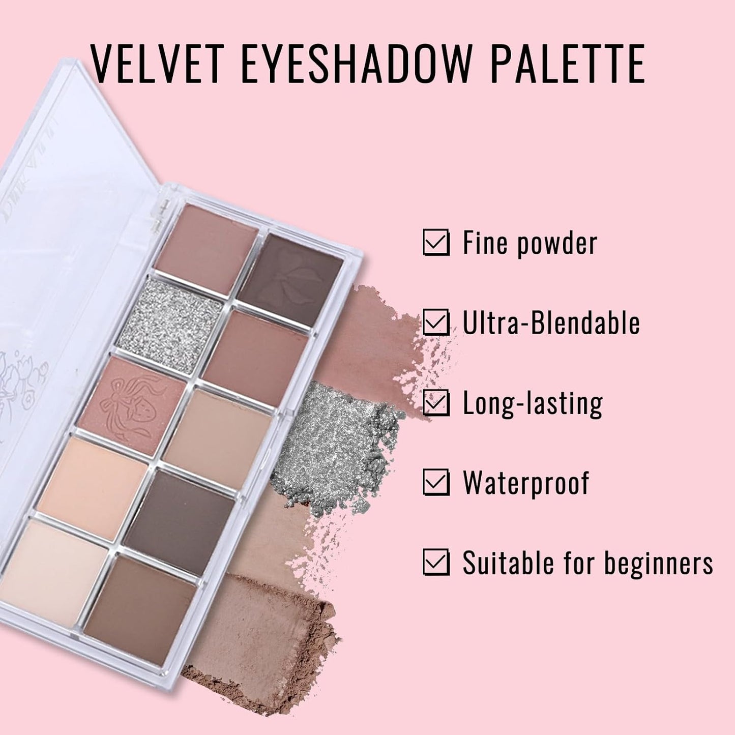 Erinde 10 Colors Eyeshadow Palette Makeup - Matte Shimmer Glitter Eye Shadow, Ultra-Blendable, High Pigmented, Naturing-Looking, Neutral Nude Eyeshadow Pallet with Professional Brush,21