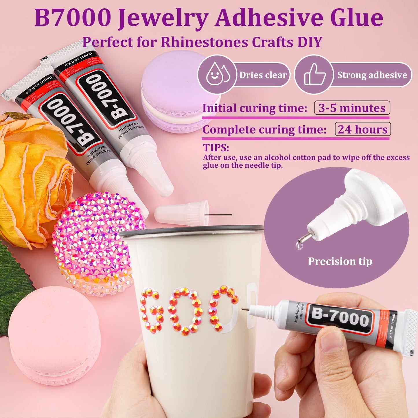 25000Pcs Resin Jelly Rhinestones with Tweezers for Crafting, Red AB Flatback Gems, Bedazzling Crystal with 3Pcs 10ml B7000 Jewelry Glue for DIY Crafts Clothing Tumblers Shoes Fabric Nail Art