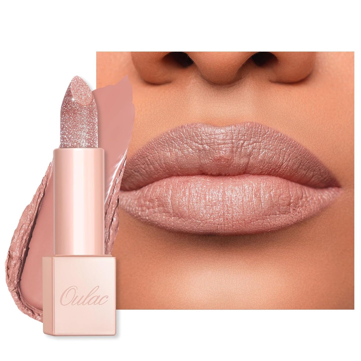 Oulac Infinity Moisture Shine Lipstick - High Shine Shimmery Finish, Super Creamy Texture, Medium to High Coverage - Gluten Free, PG12 Pure Zen