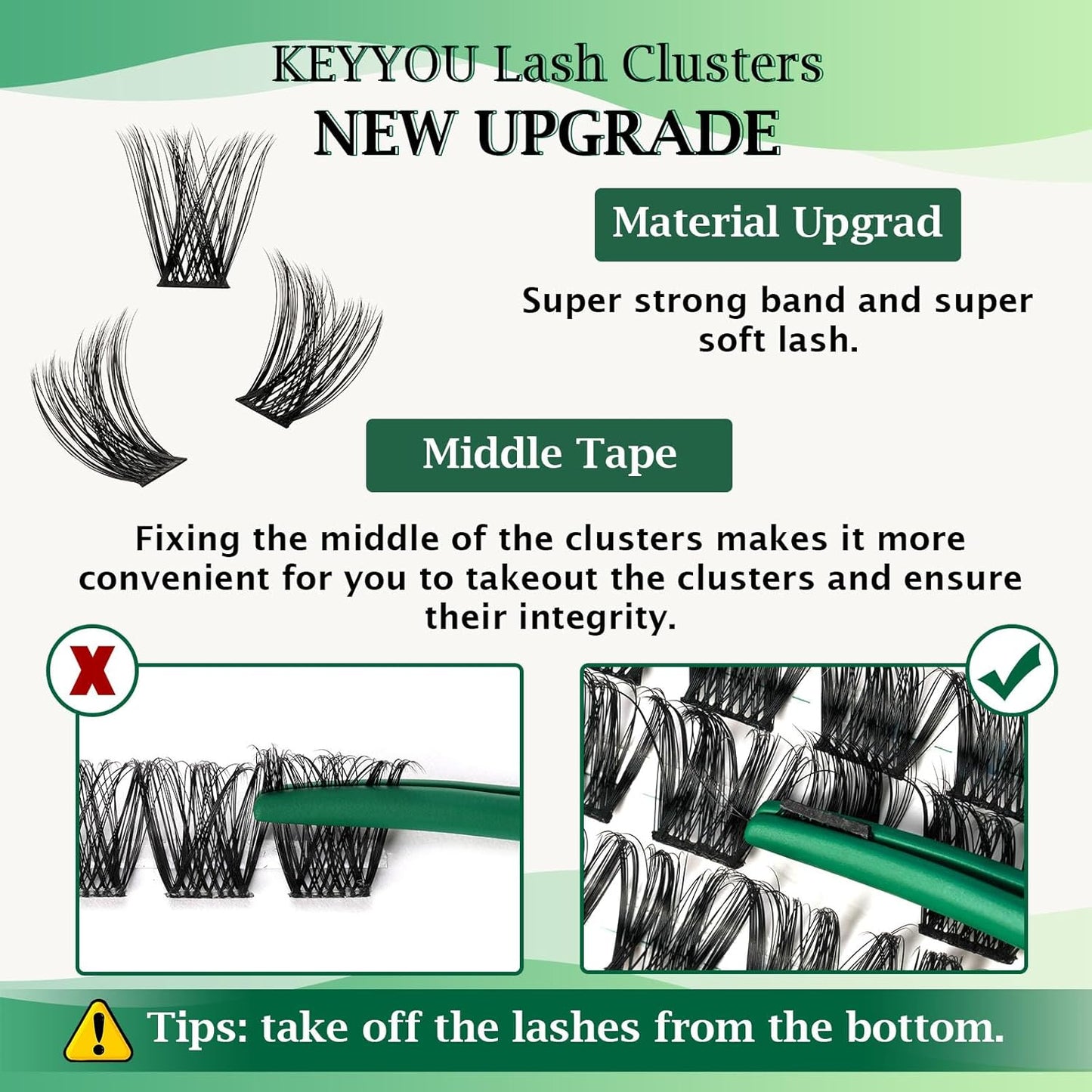 Lash Clusters 96pcs Individual Lashes Y01 D Curl 8-12MIX Cluster Lashes KEYYOU Volume Wispy Lash Extension Soft&Comfortable Easy DIY at Home(Y01,D-8-12MIX)