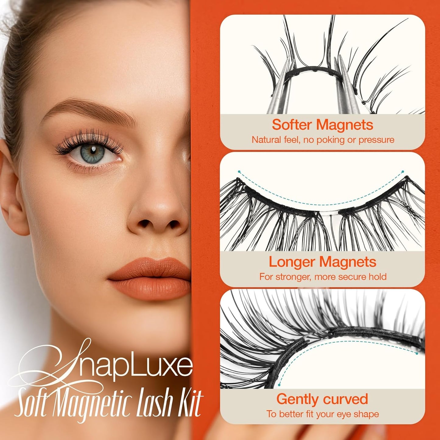 LASHVIEW Magnetic Eyelashes with Applicator, Soft Magnetic Lashes Natural Look Comfortable & Secure Fit Easy to Apply Reusable（XYT14)