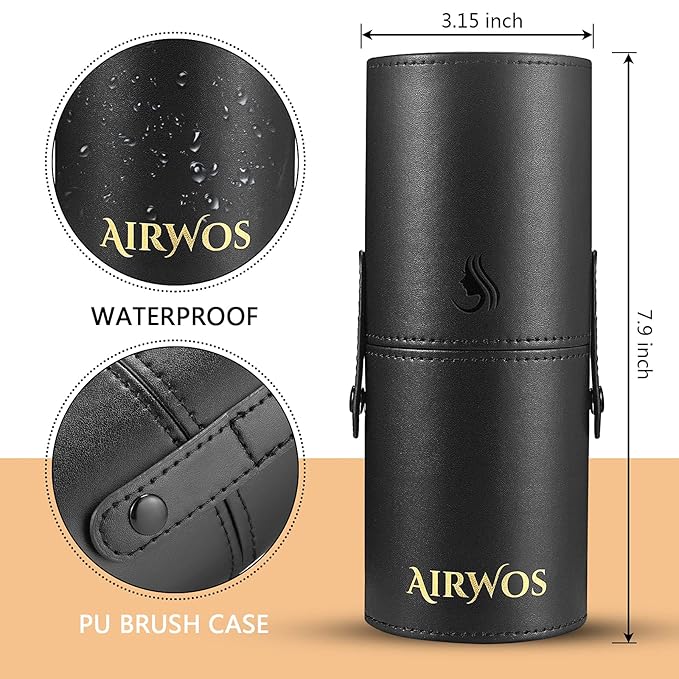 AIRWOS® Makeup Brushes Set Professional 14Pcs Makeup Brushes Pearl Flash Handles Premium Synthetic Foundation Face Powder Brush Blending Eyeshadow Concealers Makeup Brushes MakeUp Brushes with Case