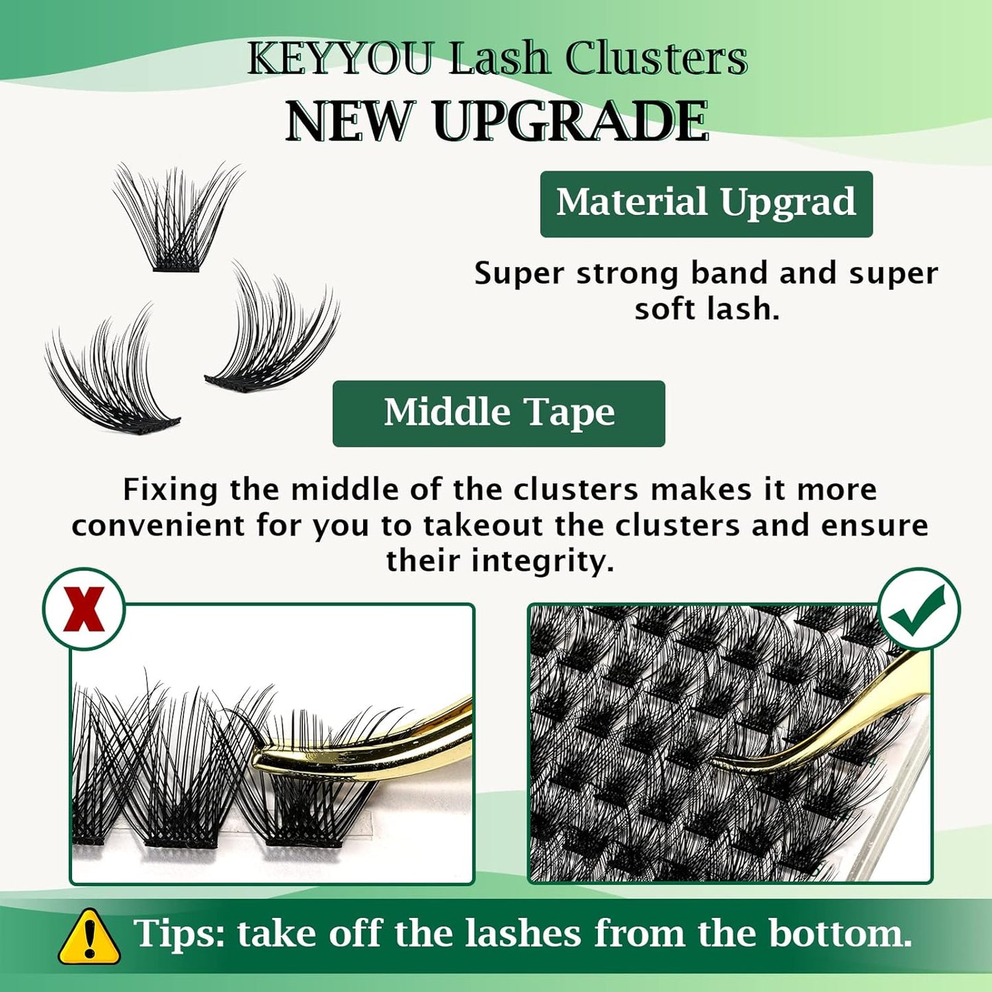 Lash Clusters 96pcs Individual Lashes Y03 D Curl 16mm Cluster Lashes KEYYOU Volume Wispy Lash Extension Soft&Comfortable Easy DIY at Home(Y03 D-16mm)