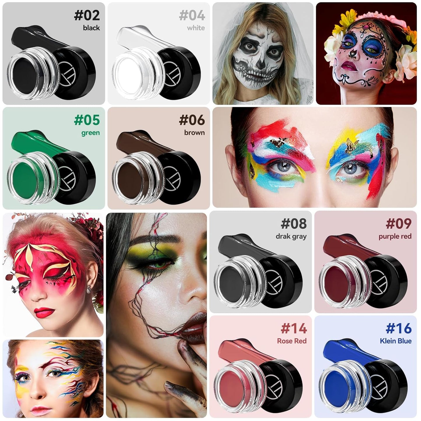 Eyeliner Gel Set,Long Lasting Waterproof With 5.51 IN Long Eyeliner Brush,High-Intensity Pigments Smudge-Proof Eye Liner Makeup Creamy Gel 5G-Black