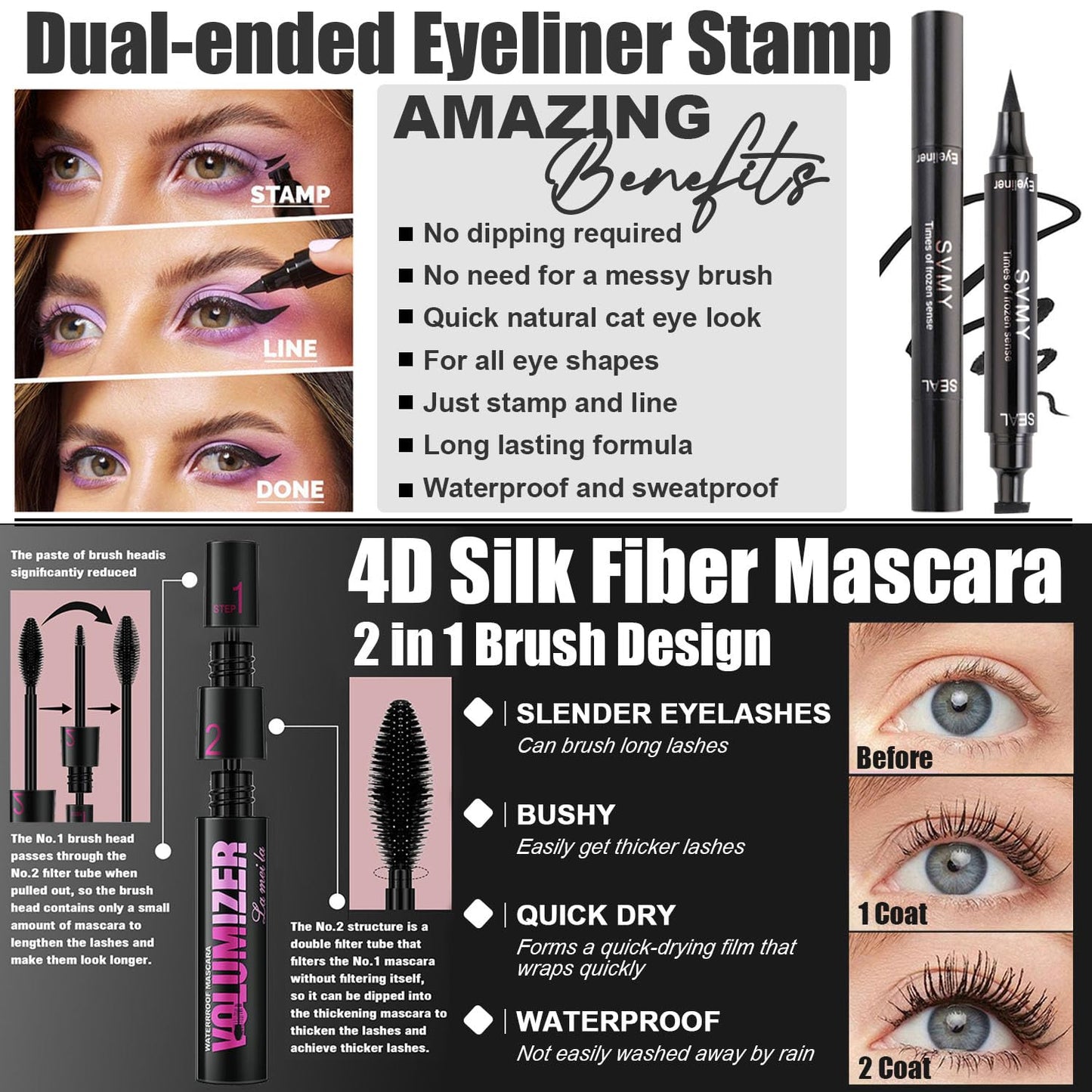 All in One Makeup Kit for Women,Includes Naked Eyeshadow,Liquid Foundation,Lipstick Set,Mascara,Makeup Brush,Makeup Sponge,Eyebrow Powder,Eyebrow Soap,Eyeliner Stamp,Primer,Contour Stick,Makeup Bag