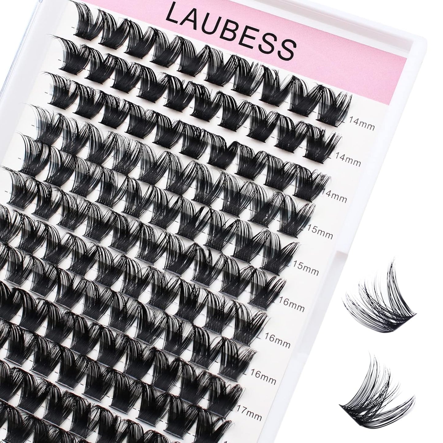 Individual Lashes 14-18mm 120pcs Cluster Lashes Mixed Tray Volume Eyelash Clusters DIY Lash Extension Kit Soft Lash Clusters Fluffy Mink Cluster Eyelash Extensions (02-0.07D, 14-18mm)